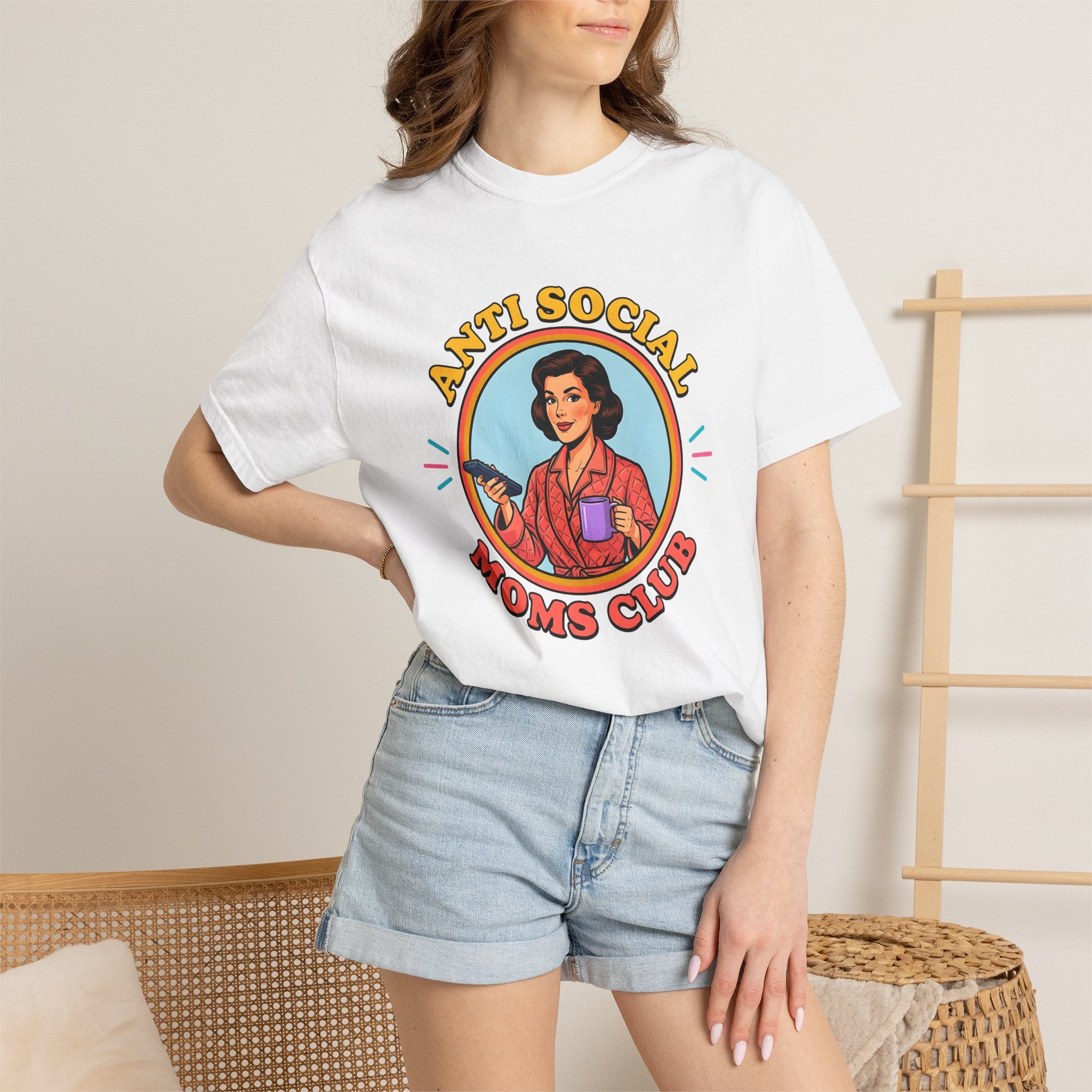 Classic Mom Shirt Moms Latte Gift Women Cartoon Tee Mother T-Shirt Mom Enthusiast Coffee Tshirt Caffeinated Graphic Hand Drawn Mug Tshirt
