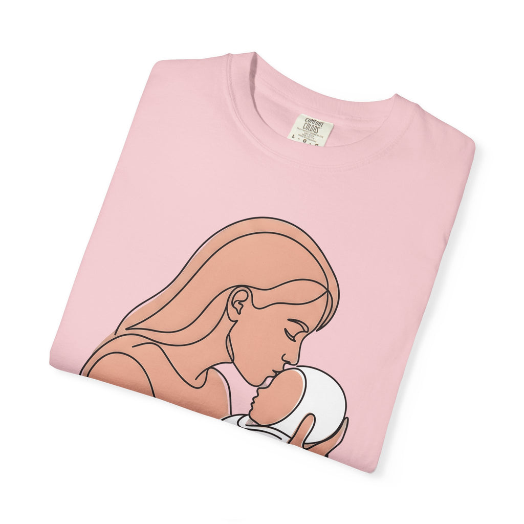 Mommy Newborn Shirt Moms Relatives Gift Women Basic Tee Mother T-Shirt Mom Fan Simple Tshirt Family Graphic Outline Blanket Tshirt