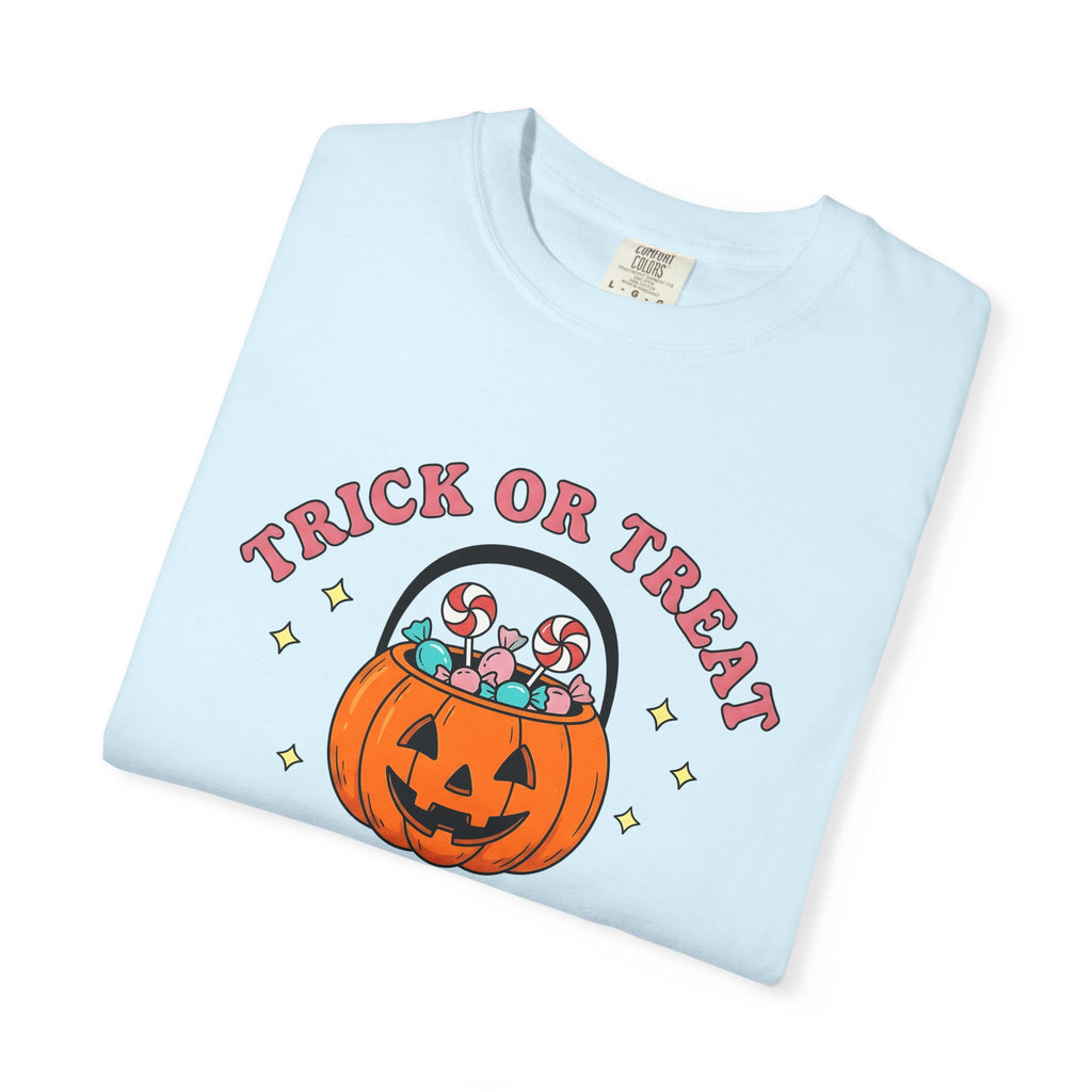 Halloween Candy Bucket Shirt Halloween Gathering Gift Women Sketch Tee Trick Or Treat T-Shirt Halloween Fan Hand Drawn Tshirt Party Graphic