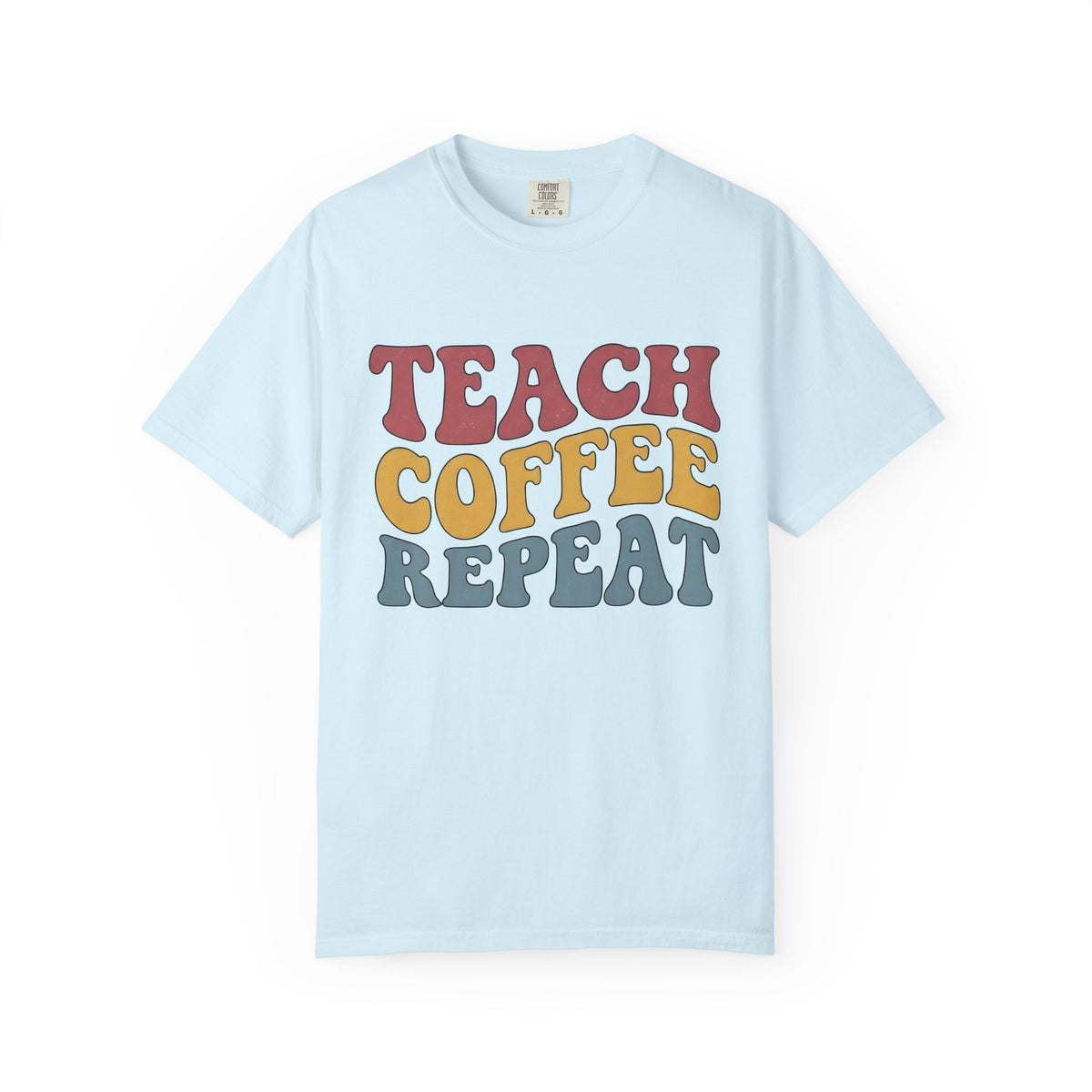 Retro Text Shirt Teacher Coffee Unisex Gift Groovy Tee Typography T-Shirt