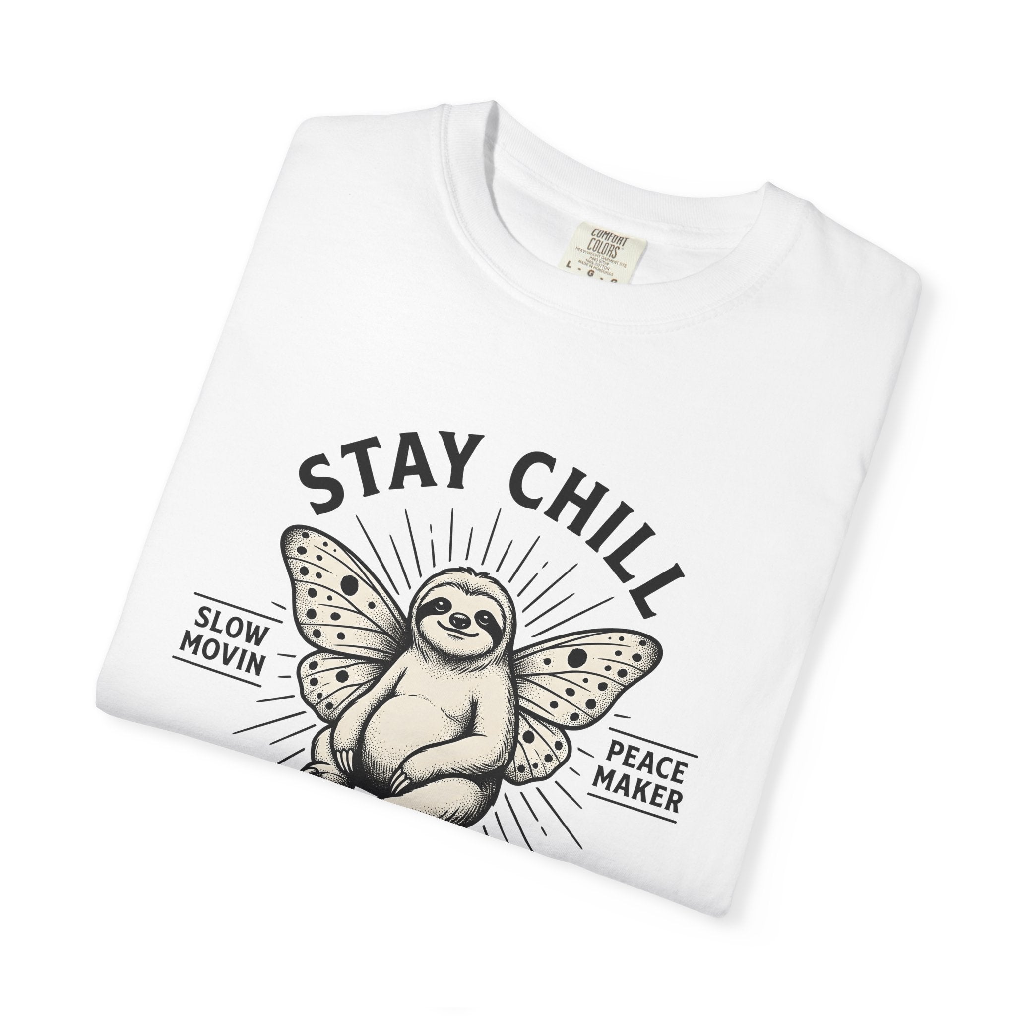 Sloth Flutter Shirt Sloth Fauna Gift Women Cartoon Tee Sloth T-Shirt Sloth Fan Cartoon Tshirt Wildlife Graphic Hand Sketch Wing Shape Tshirt