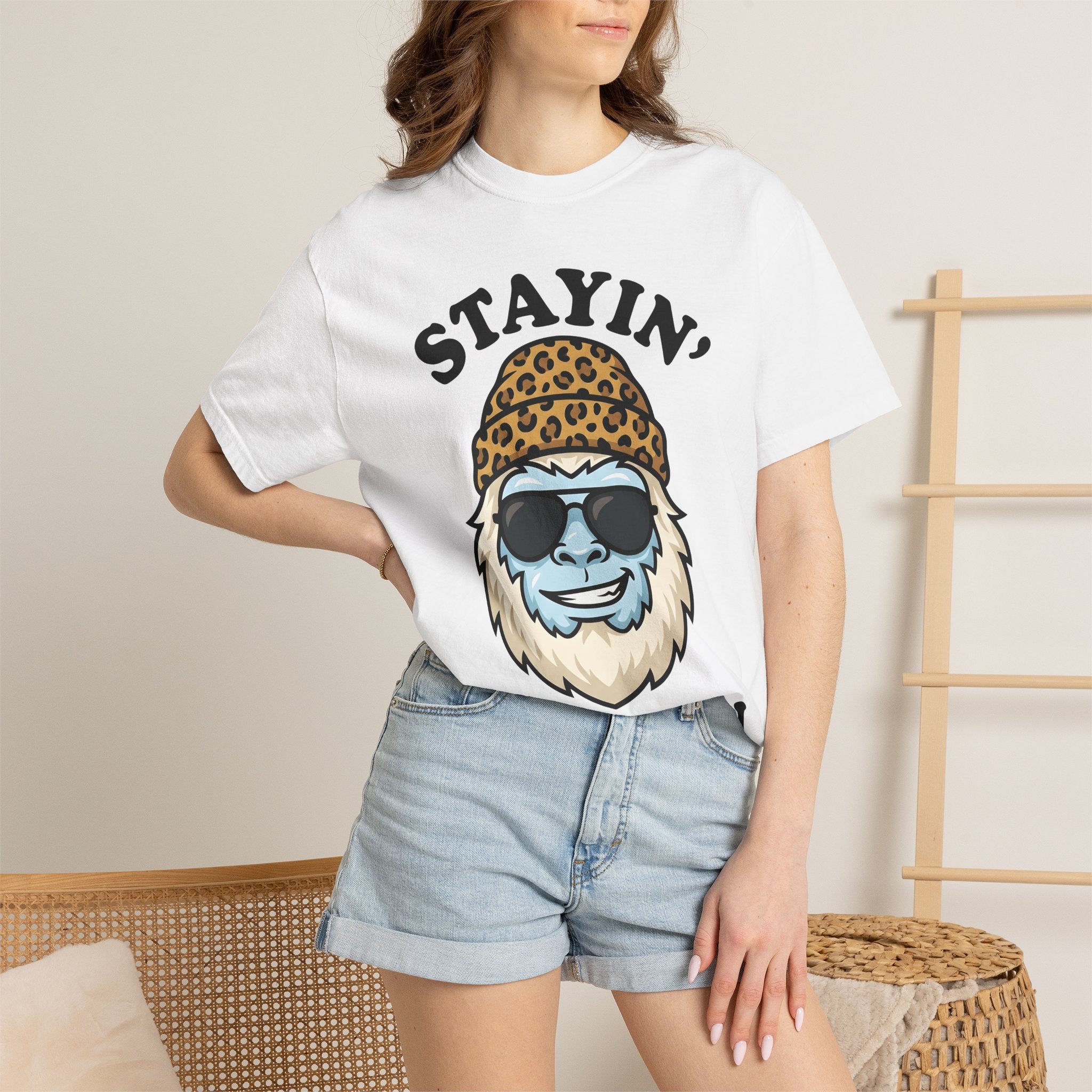 Snow Monster Face Shirt Christmas Holiday Gift Women Caricature Tee Yeti T-Shirt Christmas Fan Cartoon Tshirt Seasonal Graphic Nostalgic