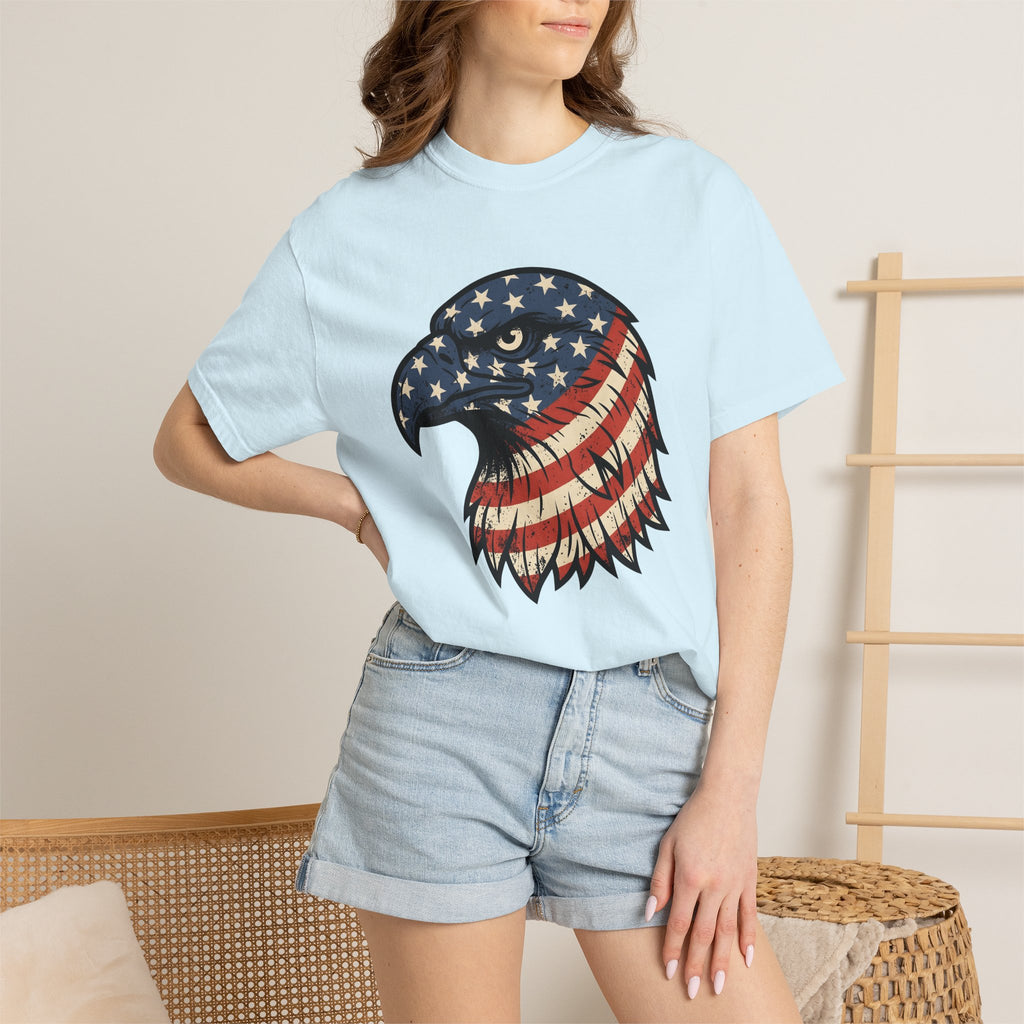 Bald Eagle Shirt America Flag Gift Women Patriotic Tee Eagle T-Shirt American Enthusiast Banner Graphic Tshirt Retro Stars Tshirt
