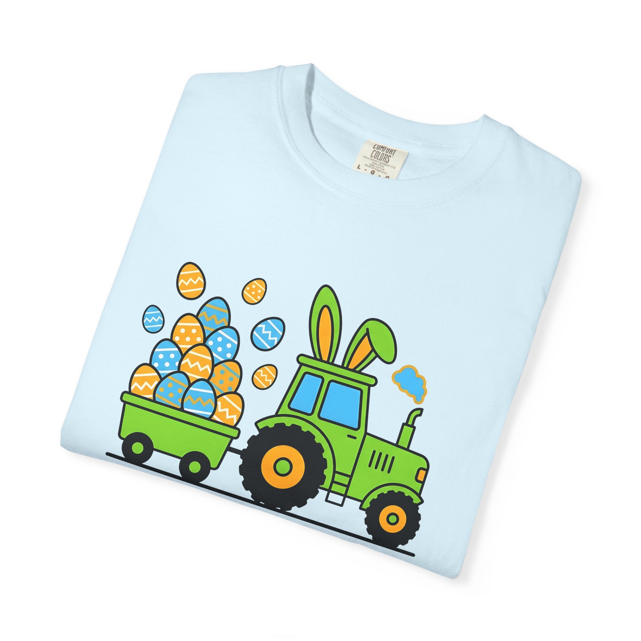 Tractor Eggs Shirt Easter Farming Gift Women Animation Tee Easter Egg T-Shirt Easter Fan Cartoon Tshirt Agricultural Graphic Lighthearted