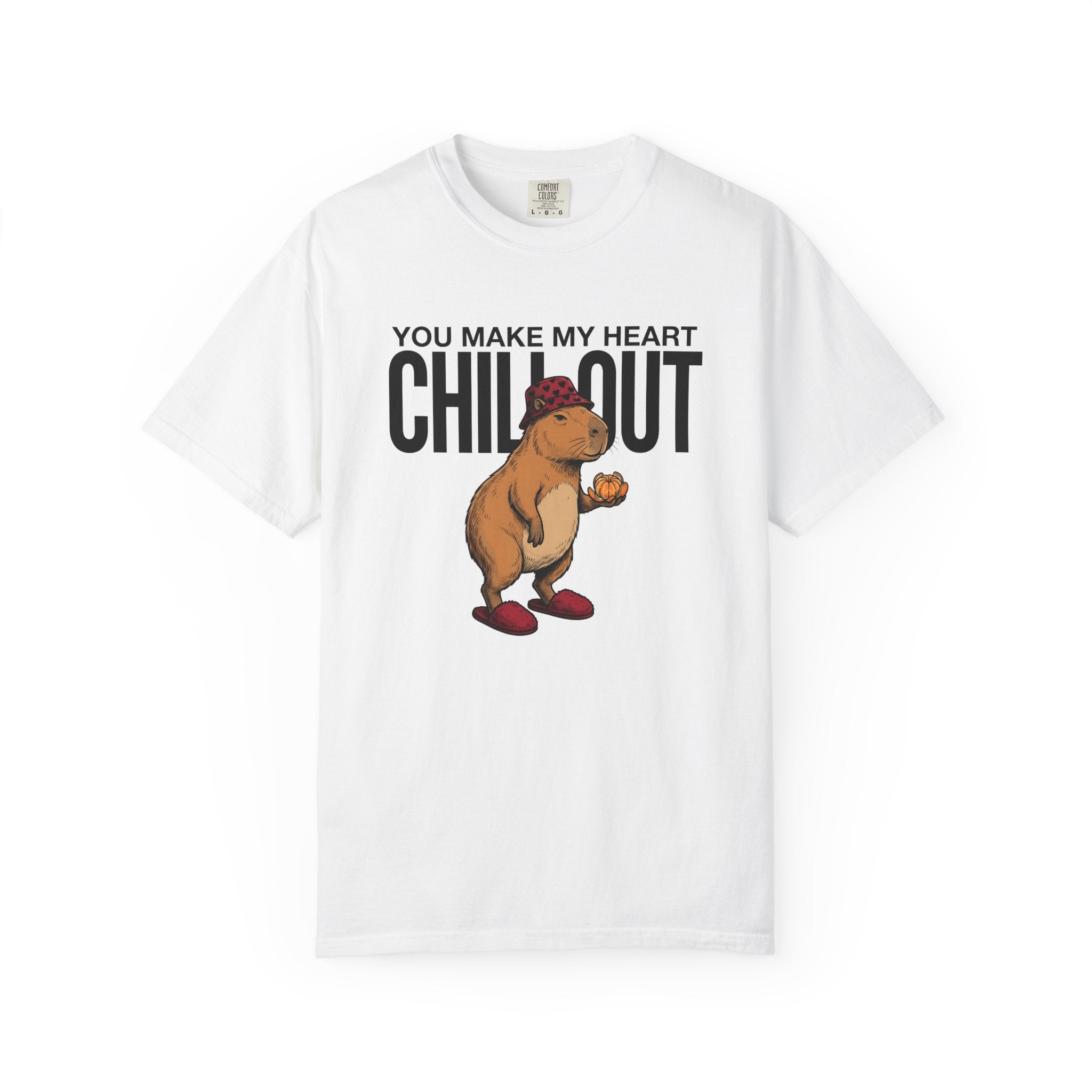 Capybara Graphic Shirt St. Valentine's Day Animal Gift Women Hand Drawn Tee Rodent T-Shirt Valentine Fan Illustrated Tshirt Creature Graphic