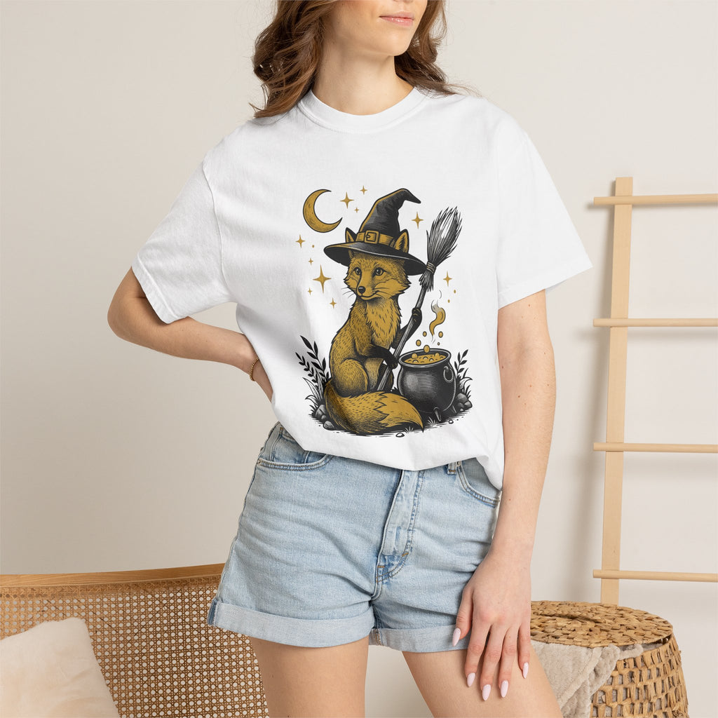 Magic Fox Shirt Halloween Creature Gift Women Retro Tee Fox T-Shirt Horror Fan Kitschy Tshirt Monster Graphic Sketch Pot Tshirt