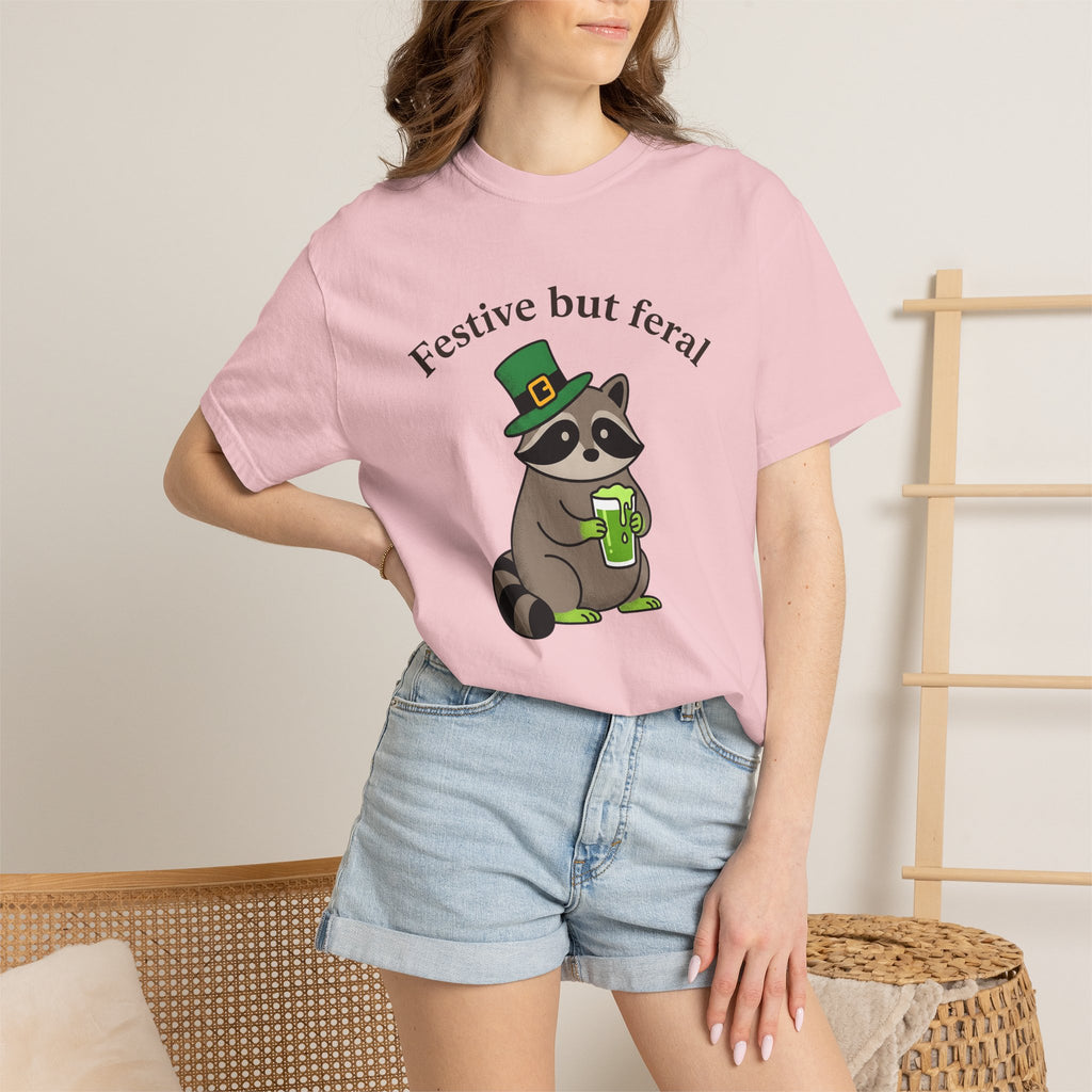 Raccoon Leprechaun Shirt St Patrick's Day Animal Gift Women Cartoon Tee Masked Bandit T-Shirt St Patricks Fan Comic Tshirt Creature Graphic
