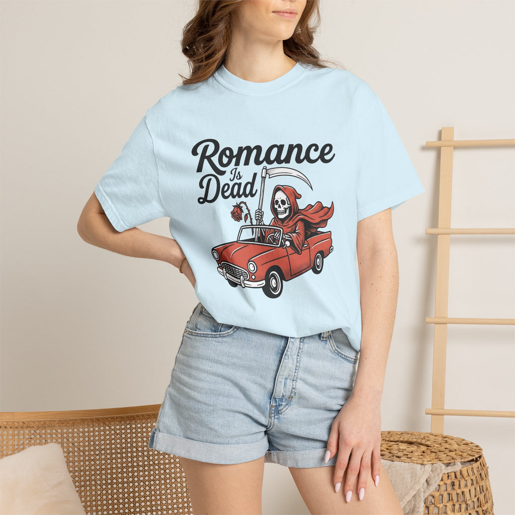 Grim Reaper Car Shirt St. Valentine's Day Dark Humor Gift Women Bold Graphic Tee Reaper T-Shirt Valentine Fan Graphic Design Humor Graphic