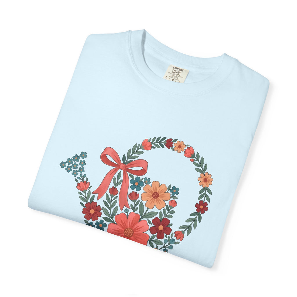 Flower Watering Can Shirt Easter Backyard Gift Women Rustic Tee Watering Can T-Shirt Spring Fan Vintage Tshirt Yard Graphic Retro Ribbon
