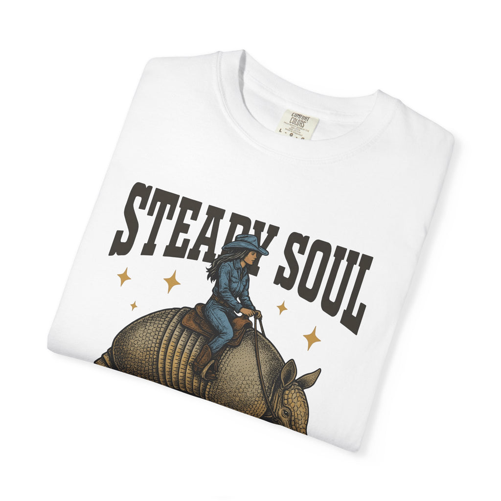 Cowgirl Armadillo Shirt Western Animal Gift Women Vintage Tee Armadillo T-Shirt Cowboy Fan Rodeo Tshirt Wildlife Graphic Retro Stars Tshirt