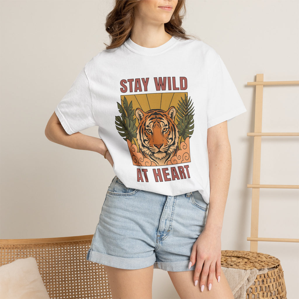 Tiger Face Shirt Animal Nature Gift Women Boho Tee Tiger T-Shirt Wildlife Enthusiast Hippie Tshirt Environmental Graphic Retro Tropical