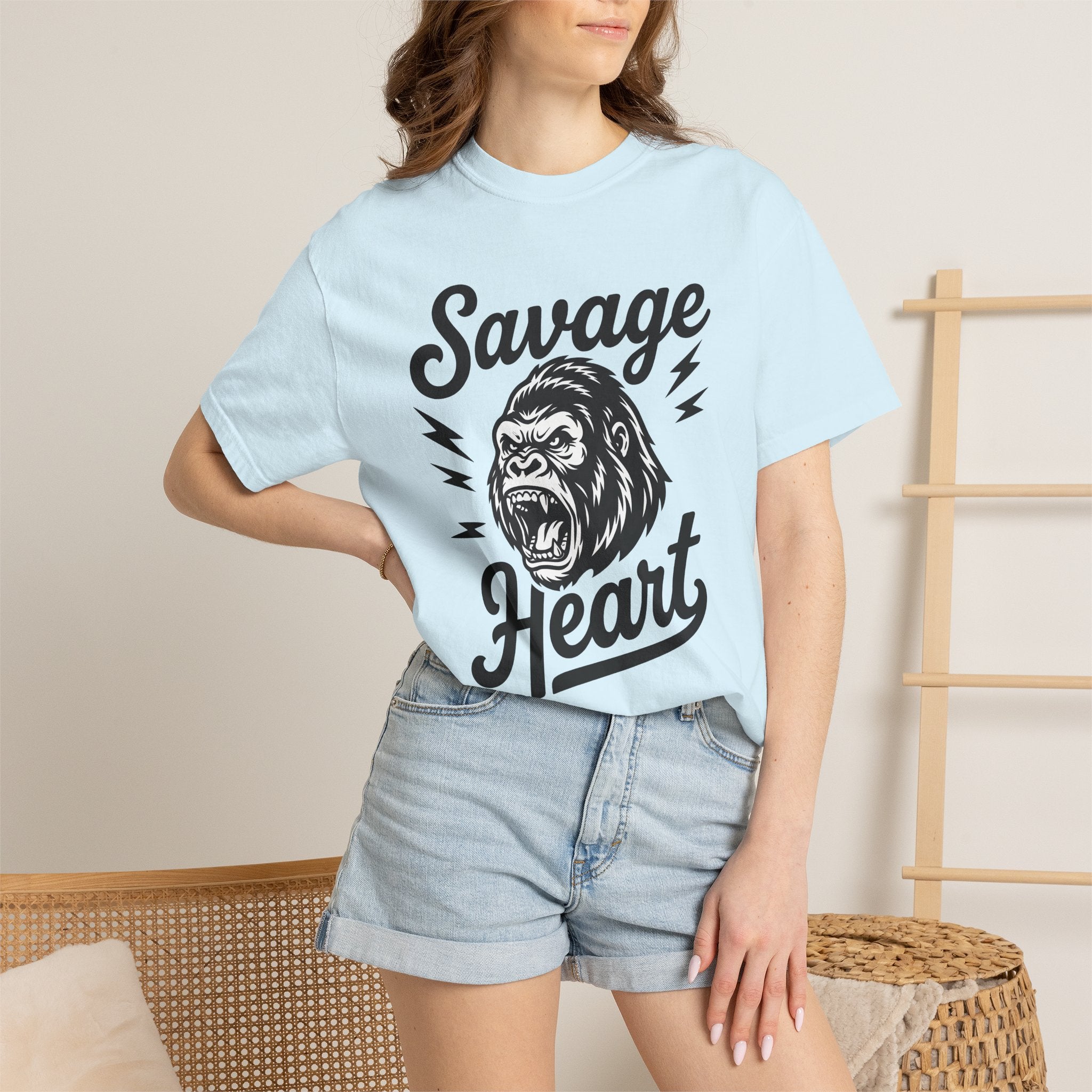 Ape Head Shirt Animals Outdoors Gift Women Pop Art Tee Monkey T-Shirt Wildlife Fan Primal Graphic Tshirt Classic Lightning Streaks Tshirt