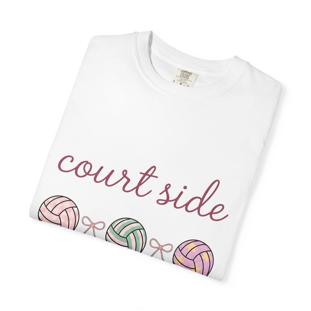 Volleyballs Shirt Volleyball Group Gift Women Soft Colors Tee Beachball T-Shirt Volleyball Fan Pastel Tshirt Team Graphic Simple Ribbons