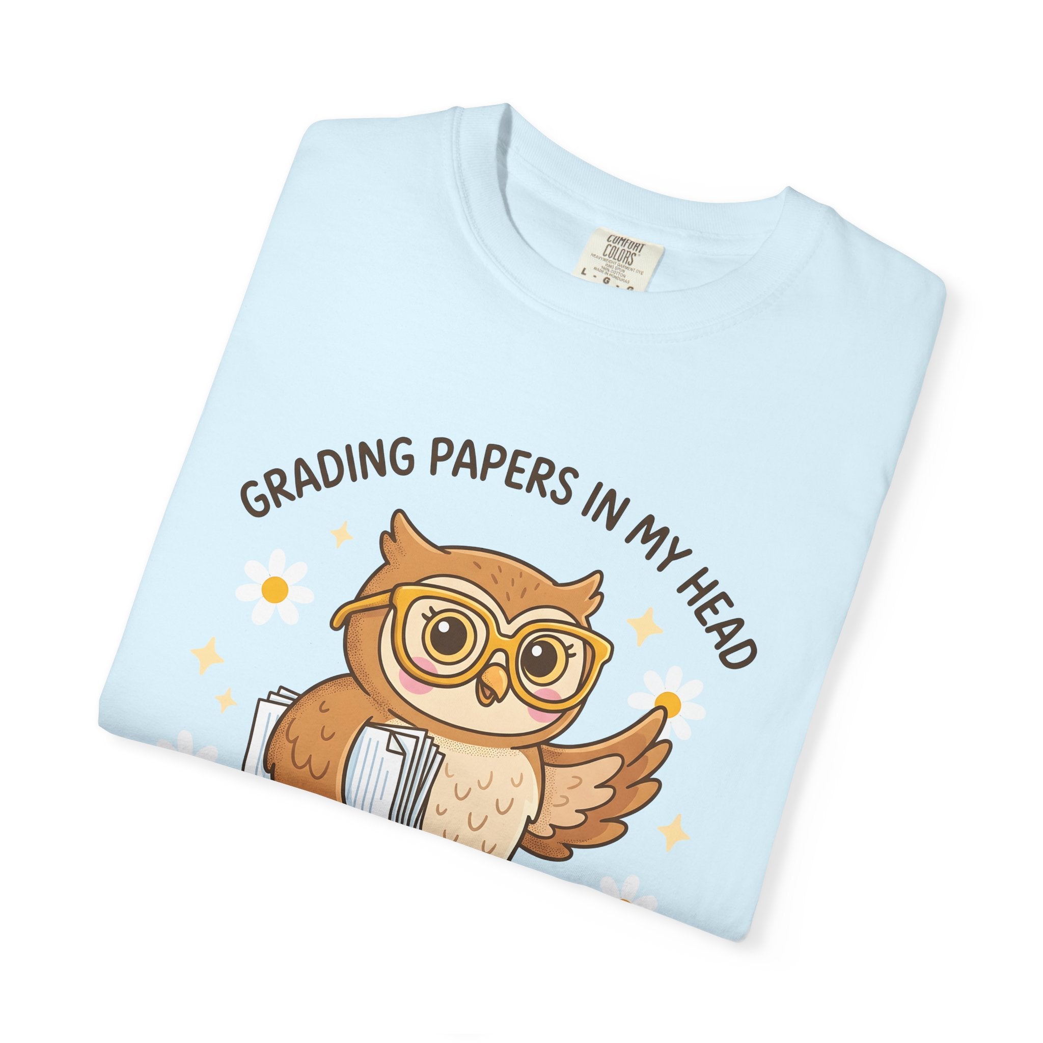 Owl Glasses Shirt Teachers Animal Gift Women Cute Tee Spectacles T-Shirt Educator Enthusiast Kawaii Tshirt Wildlife Graphic Cartoon Daisies
