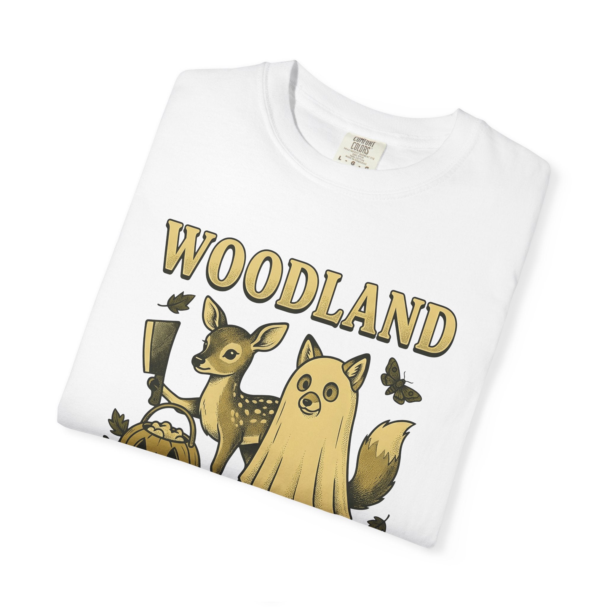 Woodland Animals Shirt Halloween Animals Gift Women Vintage Tee Wildlife T-Shirt Halloween Fan Retro Tshirt Creature Graphic Hand Drawn
