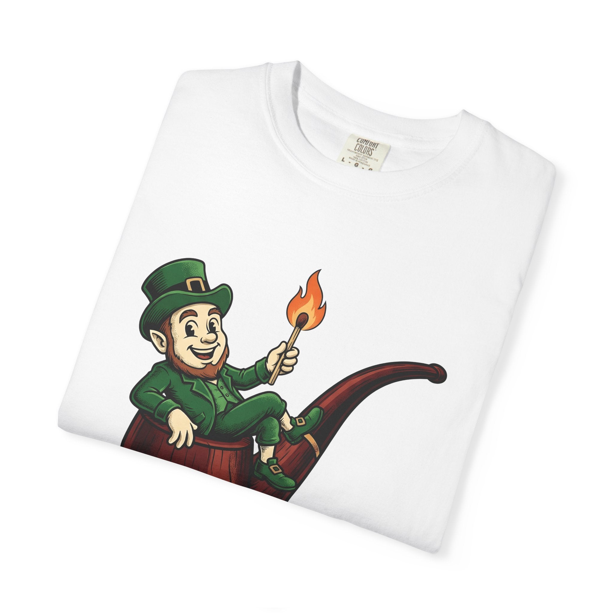 Leprechaun Pipe Shirt St Patrick's Day Irish Gift Women Cartoon Tee Smoking Pipe T-Shirt Shamrock Fan Cartoonish Tshirt Celtic Graphic