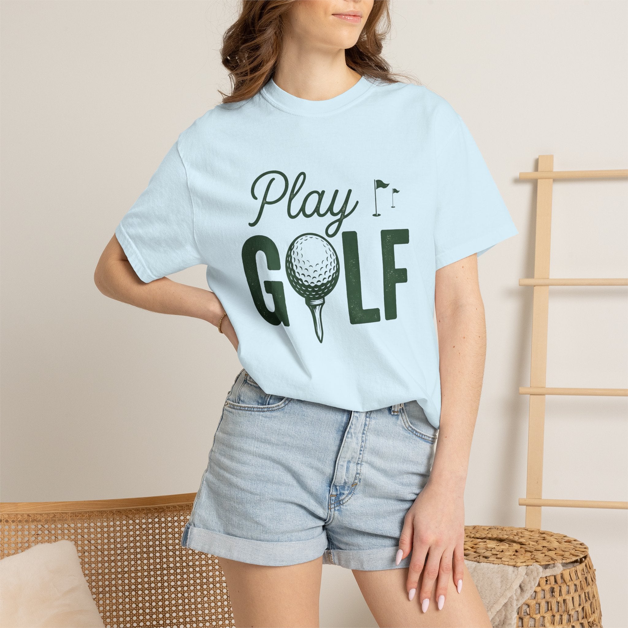Golf Ball Tee Shirt Golf Hiking Gift Women Hand Drawn Tee Golf Tee Golfing Enthusiast Drawing Illustration Trekker Graphic Sketch Flag