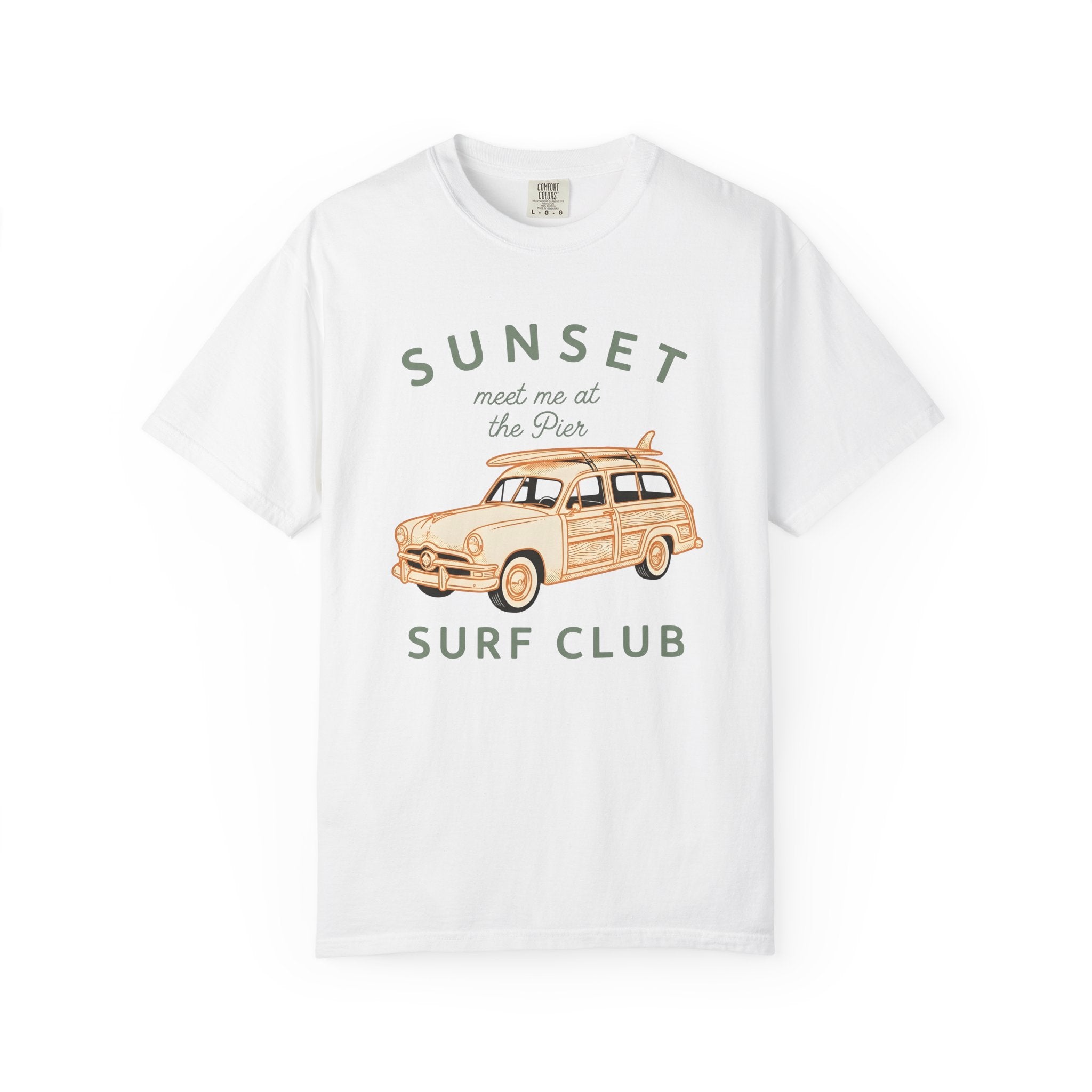 Vintage Surf Wagon Shirt Surfing Beach Gift Women Retro Tee Woody T-Shirt Surfer Enthusiast Vintage Tshirt Coastal Graphic Hand Drawn