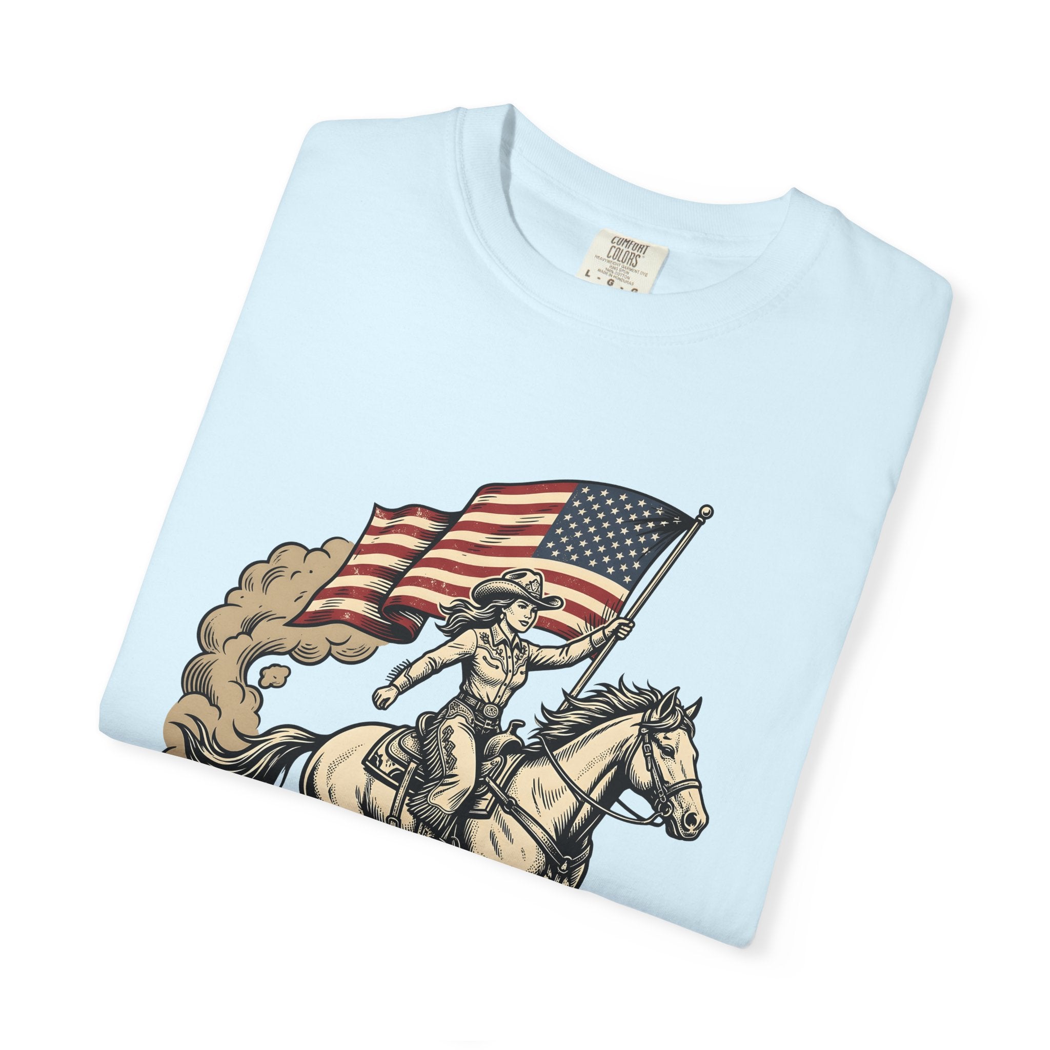 Cowgirl Horse Shirt Cowgirl Western Gift Women Vintage Tee Horseman T-Shirt Cowboy Fan Rodeo Graphic Tshirt Retro American Flag Tshirt