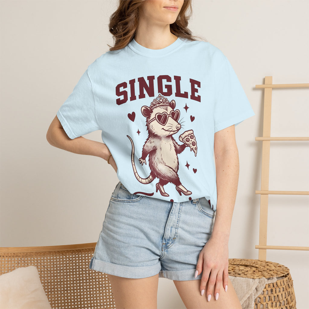Possum Pizza Shirt Valentines Day Animal Gift Women Vintage Tee Pizza T-Shirt Valentine Fan Distressed Tshirt Creature Graphic Retro Hearts