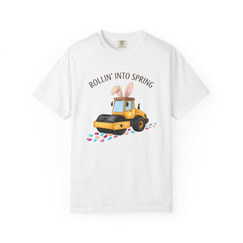 Steamroller Bunny Ears Shirt Easter Construction Gift Women Watercolor Tee Bunny Ears T-Shirt Easter Fan Watercolour Tshirt Builder Graphic