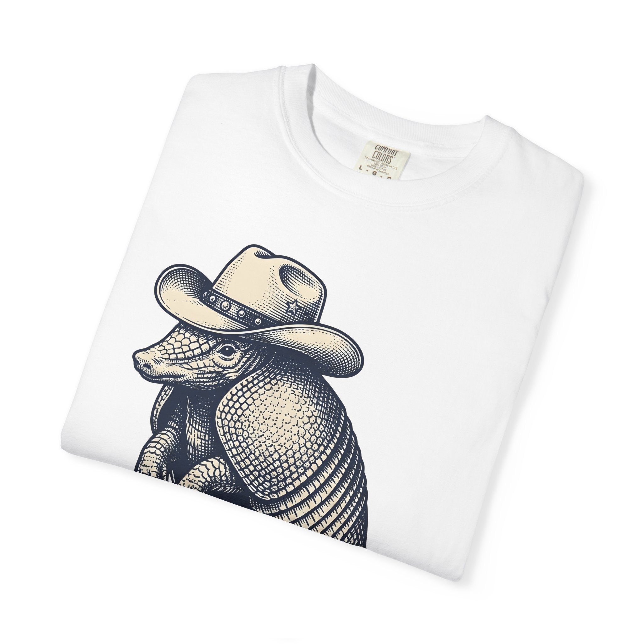 Armadillo Cowboy Hat Shirt Cowgirl Creatures Gift Women Farmhouse Tee Cowboy Hat T-Shirt Rodeo Fan Rustic Tshirt Animal Graphic Line Art
