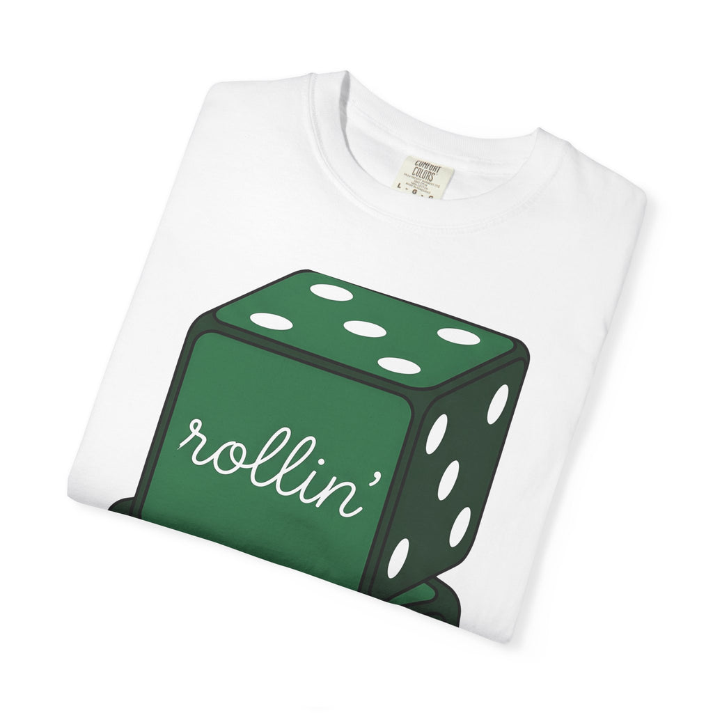 Green Dice Shirt St Patrick's Day Gambling Gift Women Graphic Tee Dice T-Shirt Luck Fan Graphic Tshirt Betting Design Minimal Polka Dots