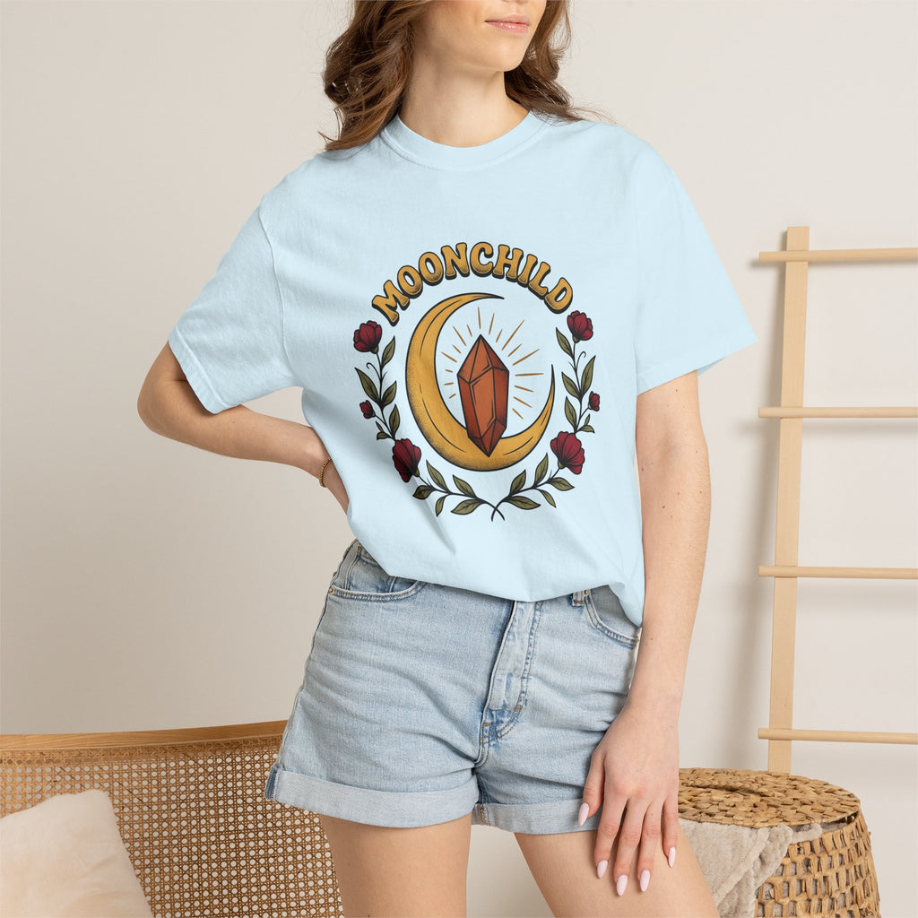 Moon Phase Crystal Shirt Moon Child Holistic Gift Women Tribal Tee Lunar Crystal T-Shirt Moonbabe Enthusiast Ethnic Tshirt Spiritual Graphic
