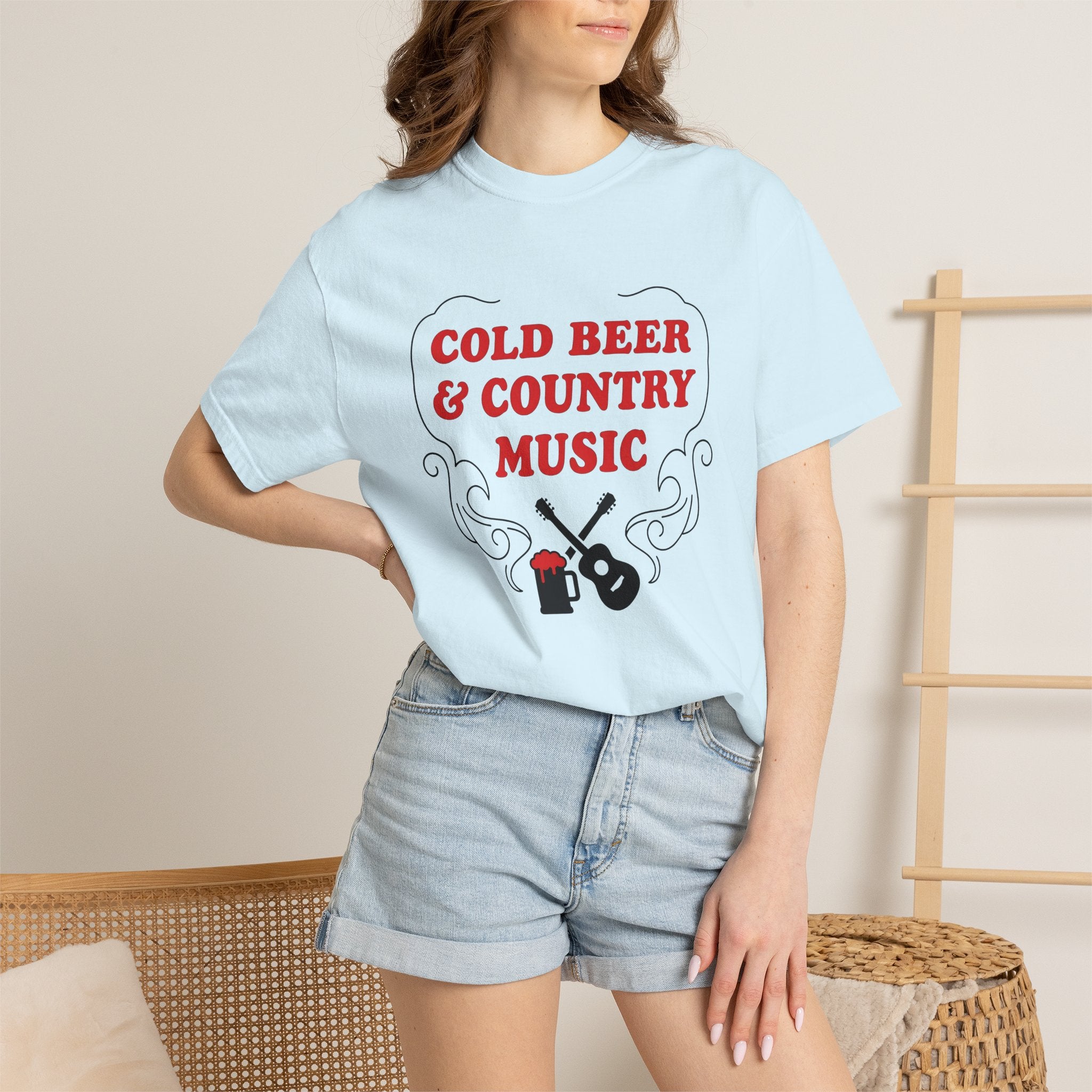 Guitar Beer Mug Shirt Cowgirl Music Gift Women Western Tee Beerstein T-Shirt Cowboy Fan Rustic Tshirt Melody Graphic Vintage Flourish Tshirt
