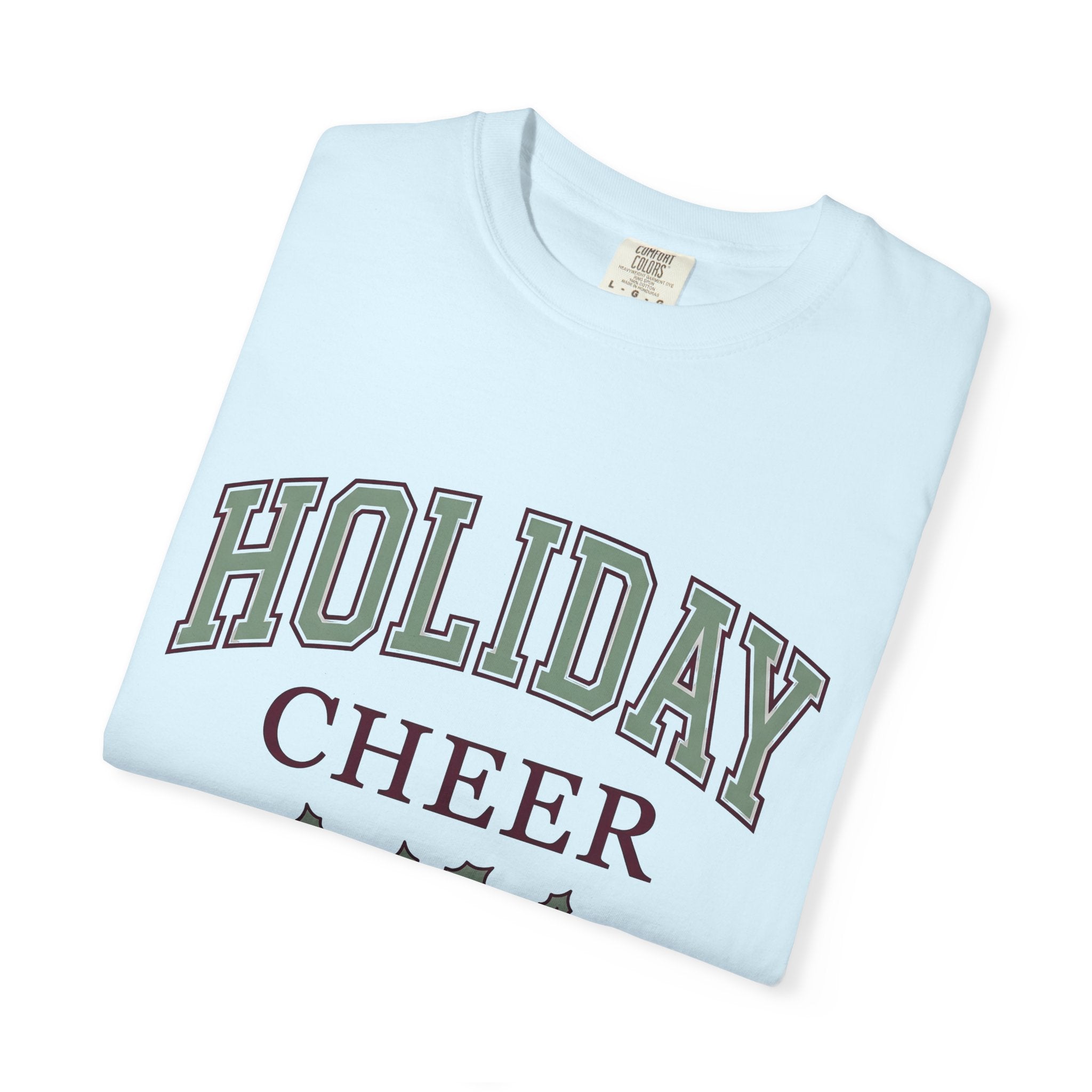 Holly Leaves Shirt Holiday Christmas Gift Women Collegiate Tee Holly T-Shirt Christmas Fan Retro Tshirt Xmas Graphic Vintage Berries Tshirt