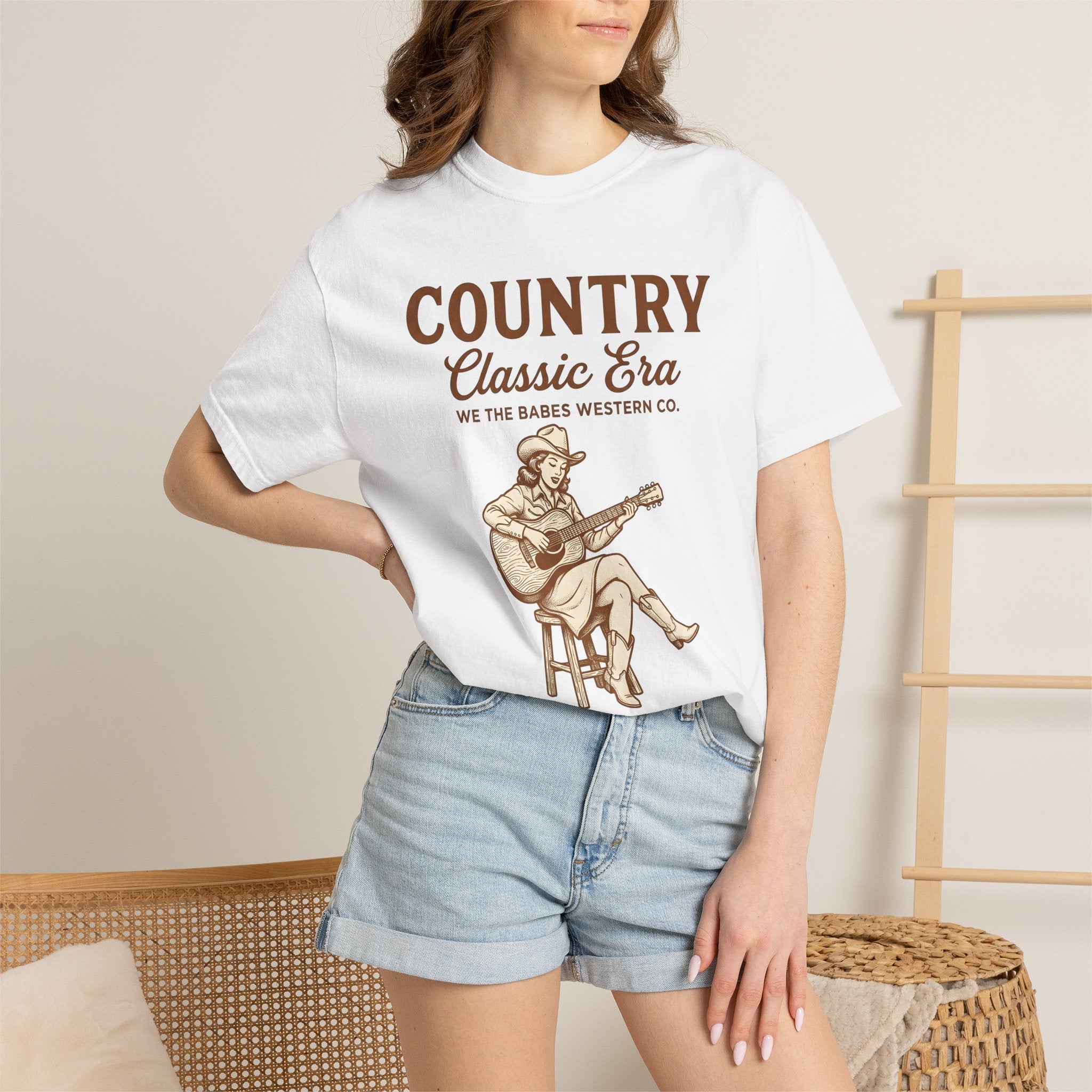 Cowgirl Guitar Shirt Cowgirl Western Gift Women Vintage Tee Guitar T-Shirt Cowgirl Fan Rustic Graphic Retro Cowboy Hat Tshirt