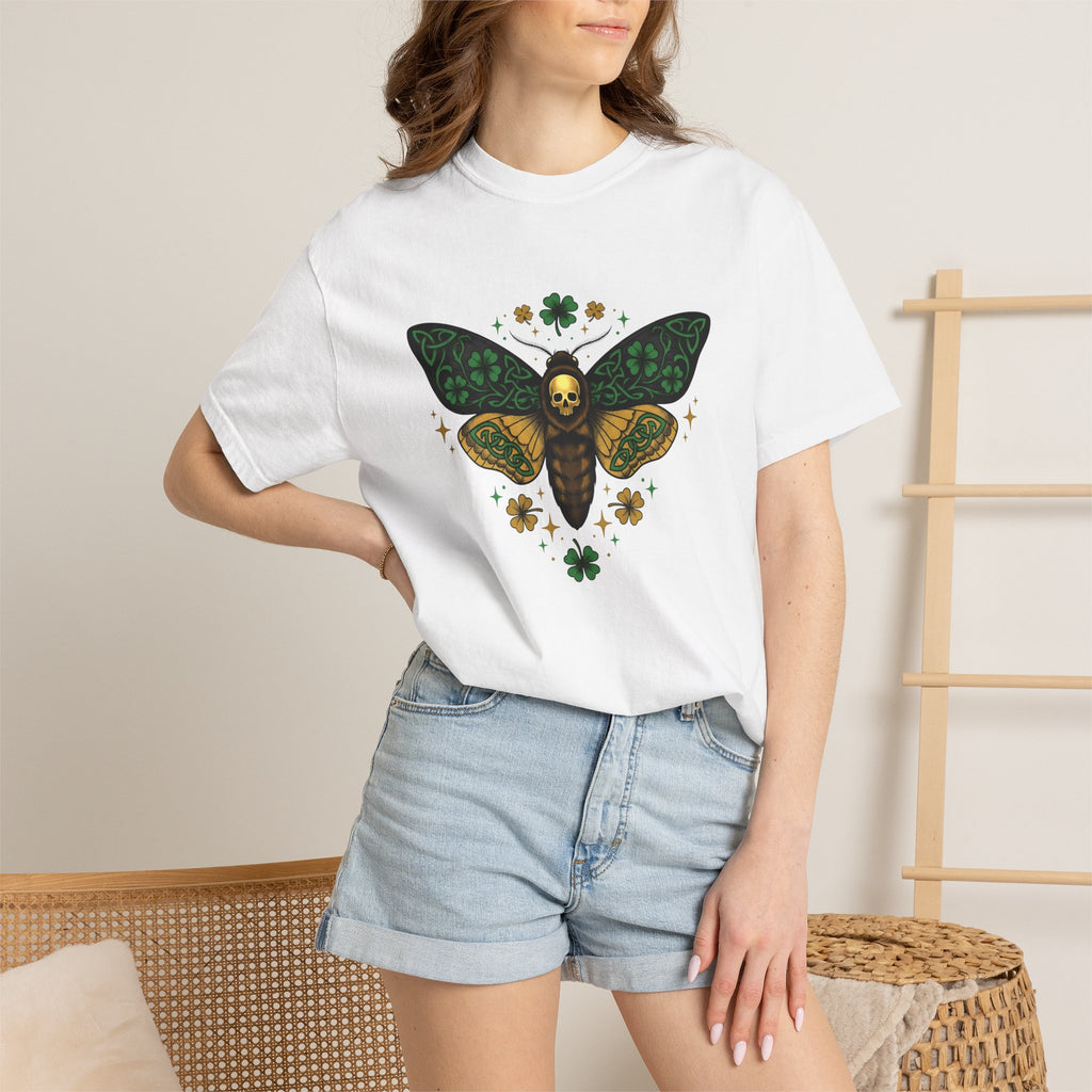 Insect Skull Shirt St Patrick's Day Dark Gift Women Tribal Tee Bug T-Shirt Irish Fan Primitive Tshirt Gothic Graphic Retro Clover Tshirt