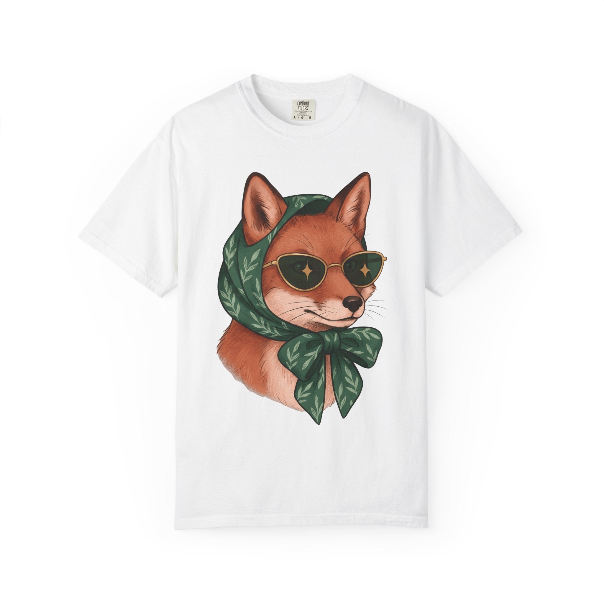 Fox Sun Glasses Shirt Animals Outfit Gift Women Cartoon Tee Fox T-Shirt Wildlife Fan Foxglasses Tshirt Fashion Graphic Illustrative Wrap