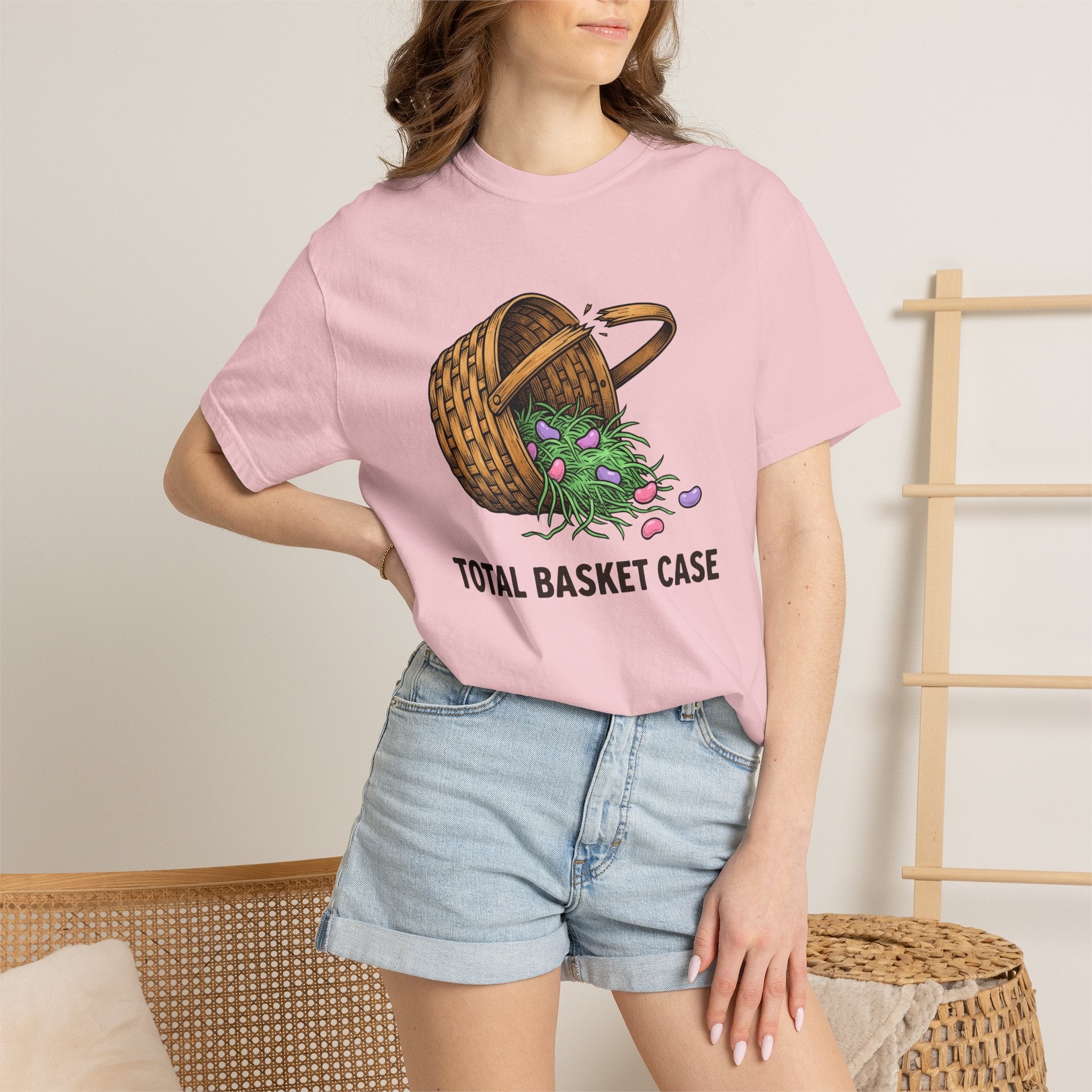 Shattered Basket Shirt Easter Laugh Gift Women Funny Drawing Tee Broken Basket T-Shirt Easter Fan Broken Hamper Graphic Tshirt Doodle Sweets