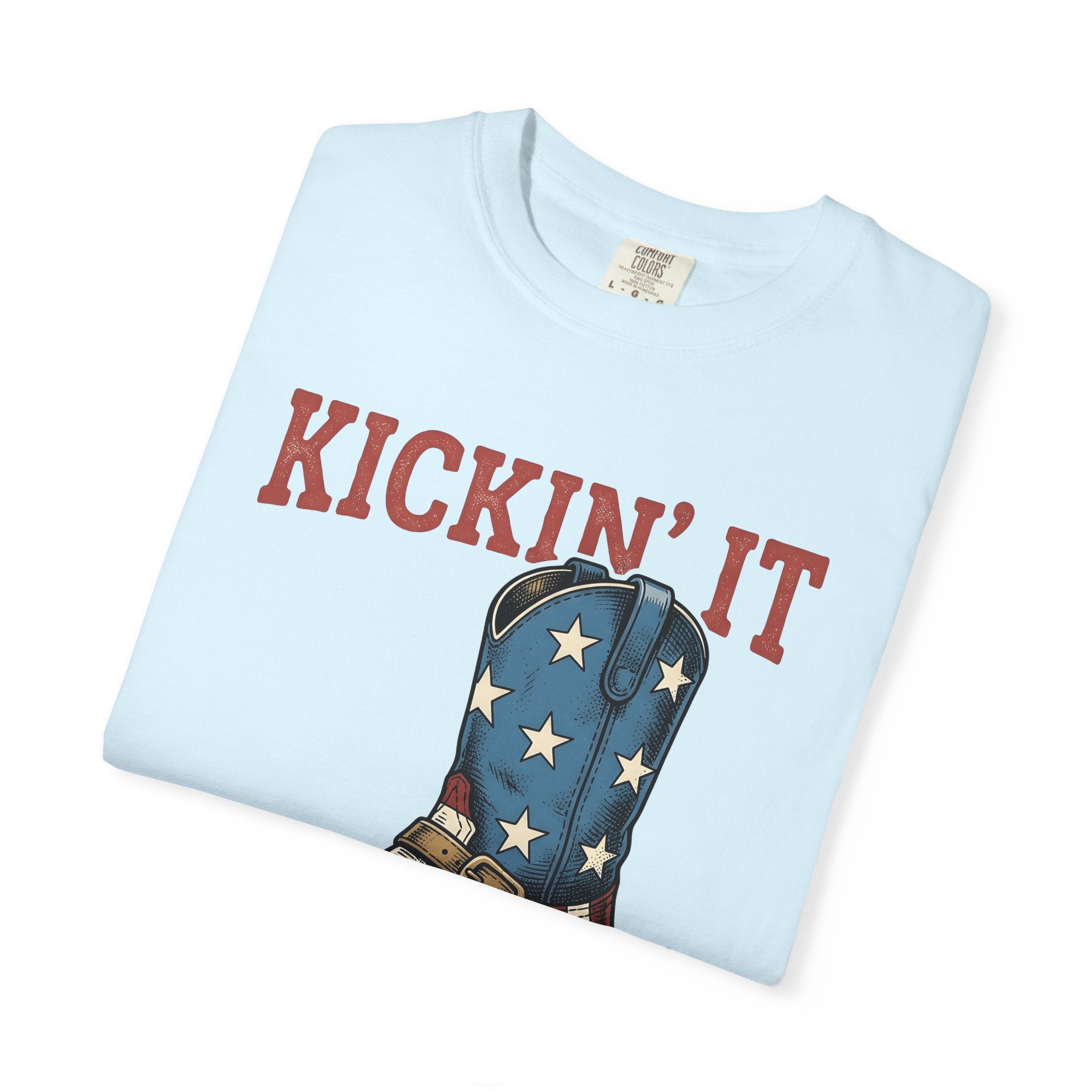 Leather Boot Shirt America Country Gift Women Farmhouse Tee Boot T-Shirt Patriot Fan Rustic Tshirt Rural Graphic Old School Star Design