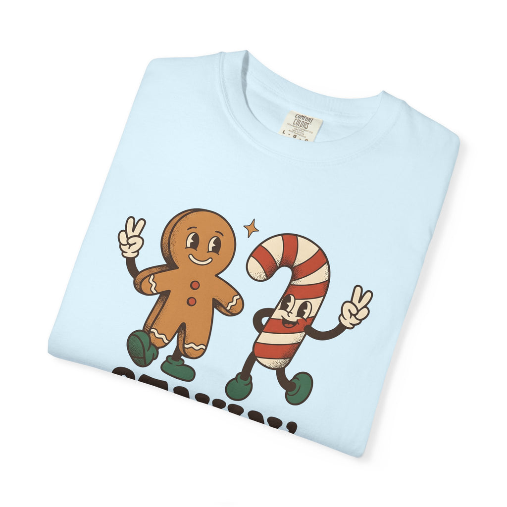 Gingerbread Person Candy Cane Shirt Christmas Festivity Gift Women Animated Tee Gingerbread Man T-Shirt Holiday Fan Cartoon Tshirt