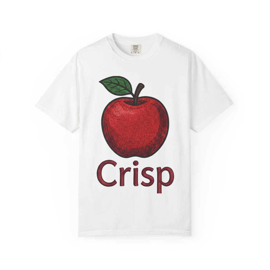 Apple Art Shirt Fruit Cooking Gift Women Sewn Tee Apple T-Shirt Fruit Fan Embroidery Design Cooking Graphic Doodle Greenery Tshirt