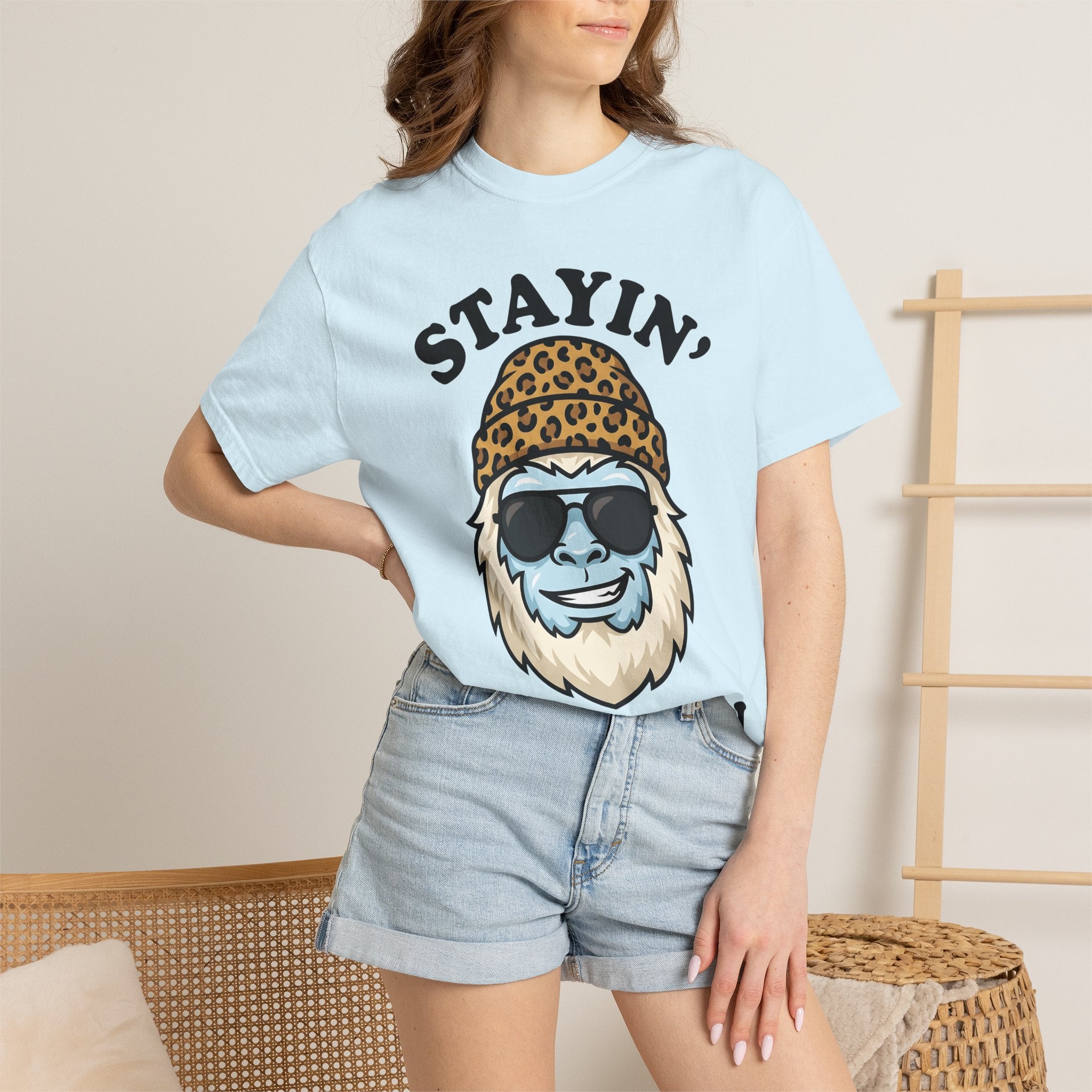 Snow Monster Face Shirt Christmas Holiday Gift Women Caricature Tee Yeti T-Shirt Christmas Fan Cartoon Tshirt Seasonal Graphic Nostalgic