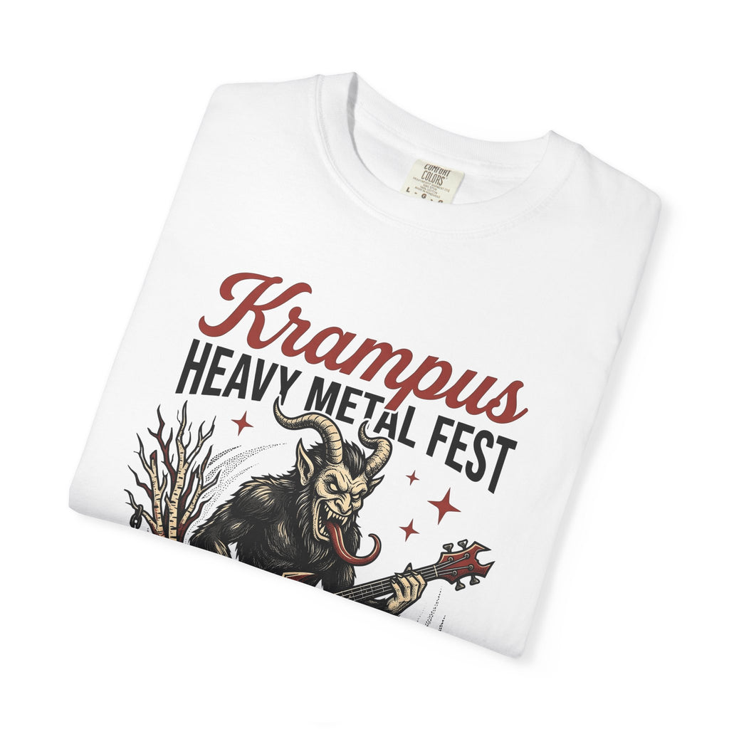Krampus Guitar Shirt Christmas Gothic Gift Women Tattoo Style Tee Krampus T-Shirt Xmas Fan Traditional Tshirt Dark Graphic Vintage Stars