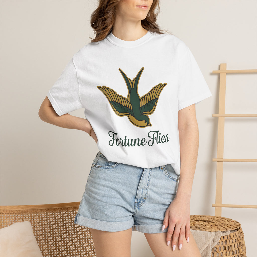 Flying Bird Shirt St. Patrick's Day Luck Gift Women Vintage Tee Bird T-Shirt Lucky Fan Retro Tshirt Fortune Graphic Retro Green Gold Tshirt