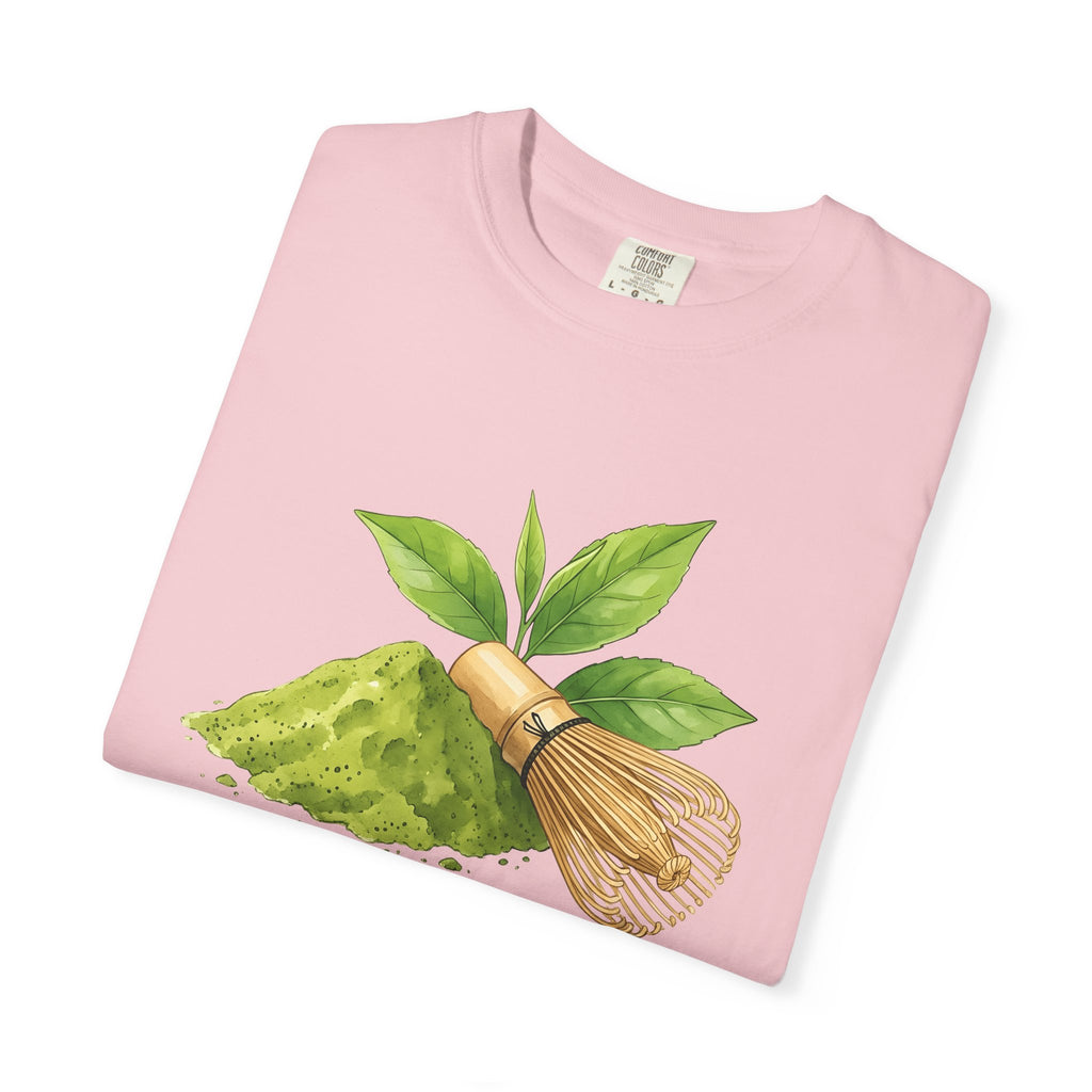 Matcha Tea Shirt Drinks Japan Gift Women Watercolor Tee Green Tea T-Shirt Beverage Fan Watercolour Tshirt Japanese Graphic Hand Drawn Bamboo