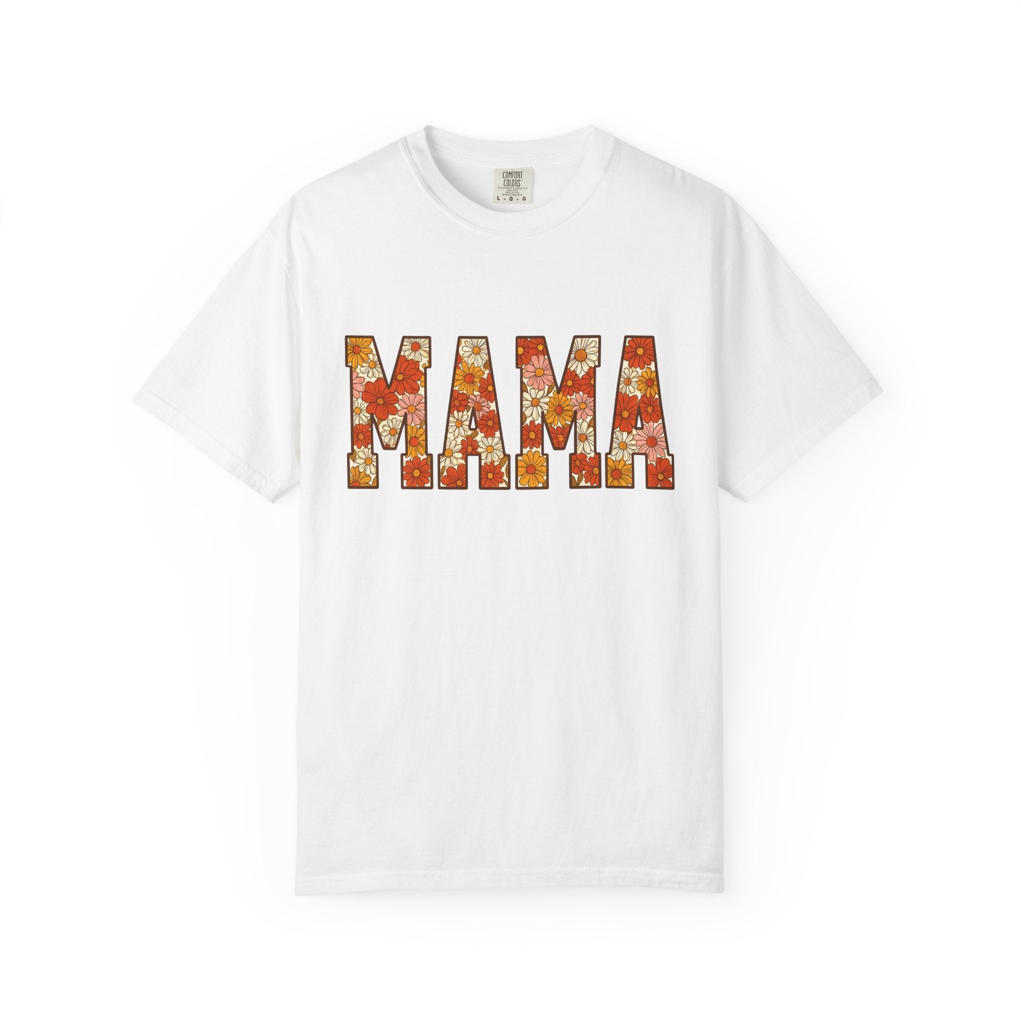 Floral Text Shirt Mom Floral Gift Women Boho Tee Typography T-Shirt Motherhood Enthusiast Bohemian Tshirt Floral Design Retro Daisies Tshirt