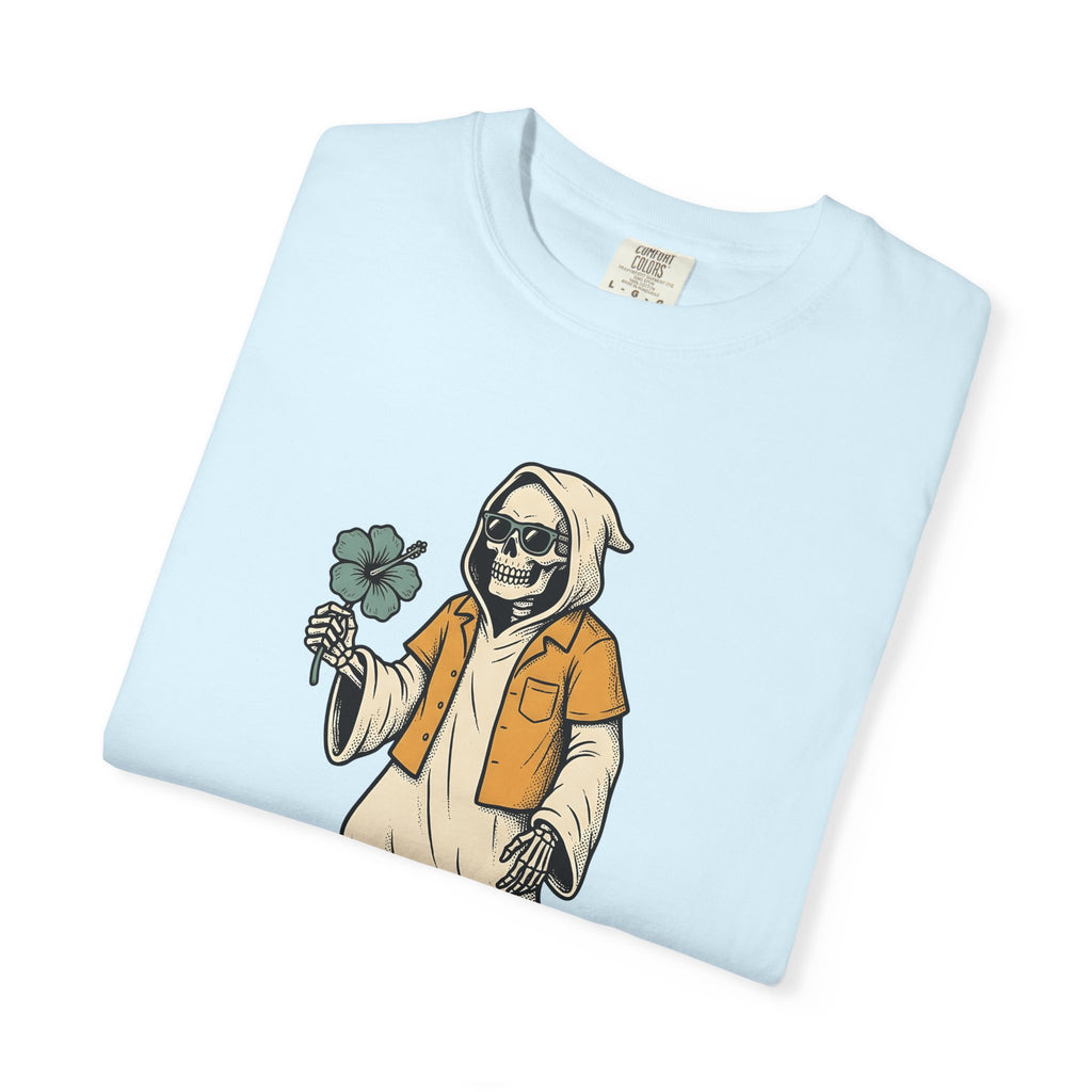Skeleton Surfer Shirt Surfing Halloween Gift Women Tattoo Tee Skeleton T-Shirt Surfer Fan Ink Tshirt Spooky Graphic Vintage Hibiscus Tshirt