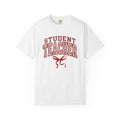 Bold Varsity Text Shirt Teacher School Gift Women Glitter Tee Lettering T-Shirt Educator Enthusiast Sparkle Tshirt Classroom Graphic Retro