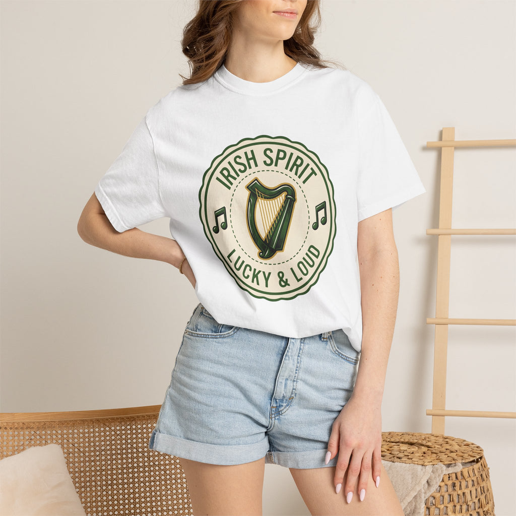Irish Lyre Shirt St Patrick's Day Culture Gift Women Antique Tee Harp T-Shirt Heritage Enthusiast Vintage Tshirt Traditional Graphic