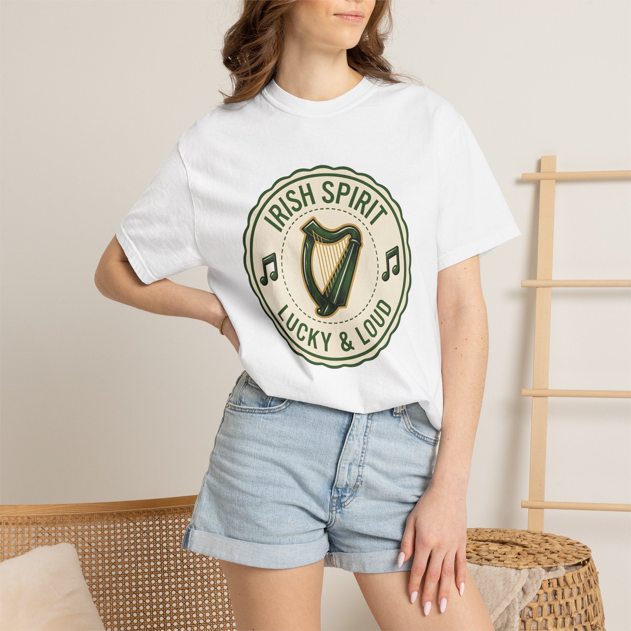 Irish Lyre Shirt St Patrick's Day Culture Gift Women Antique Tee Harp T-Shirt Heritage Enthusiast Vintage Tshirt Traditional Graphic