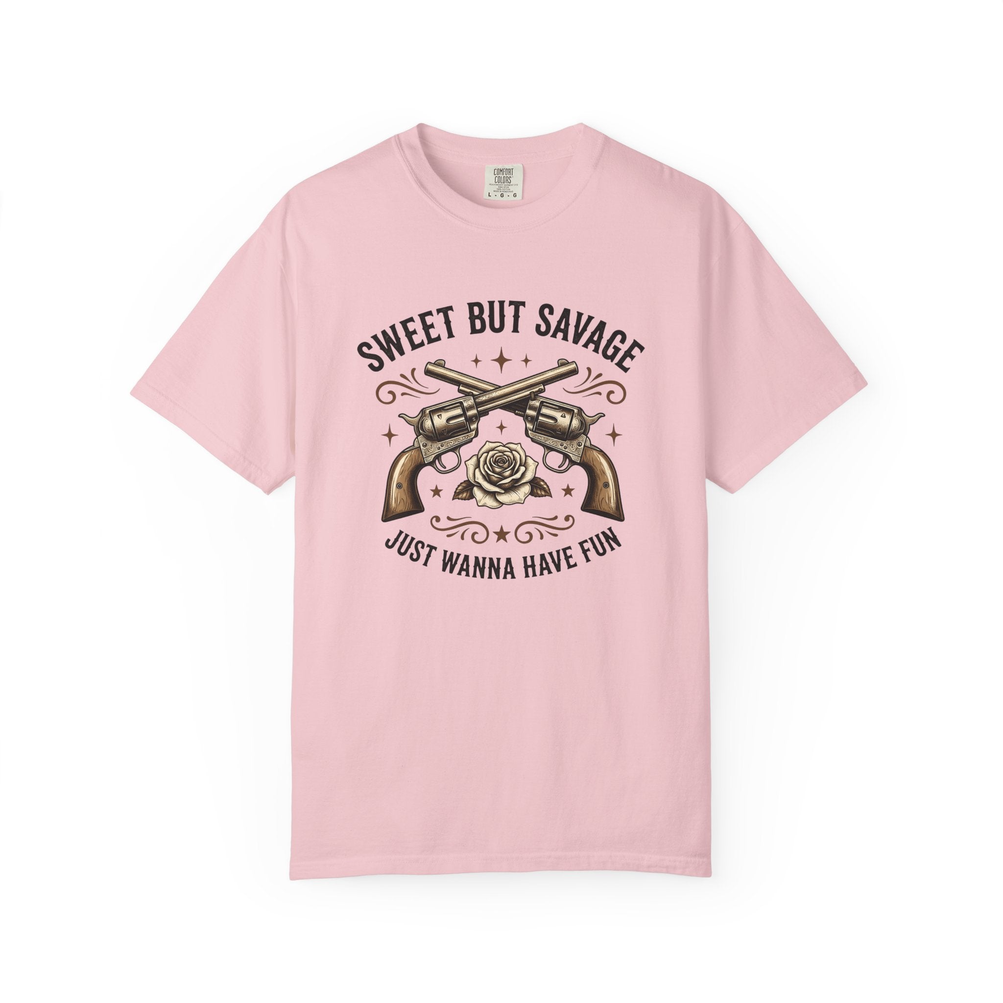 Crossed Revolvers Shirt Cowgirl Floral Gift Women Vintage Tee Pistols T-Shirt Cowboy Fan Retro Tshirt Floral Graphic Western Rose Tshirt