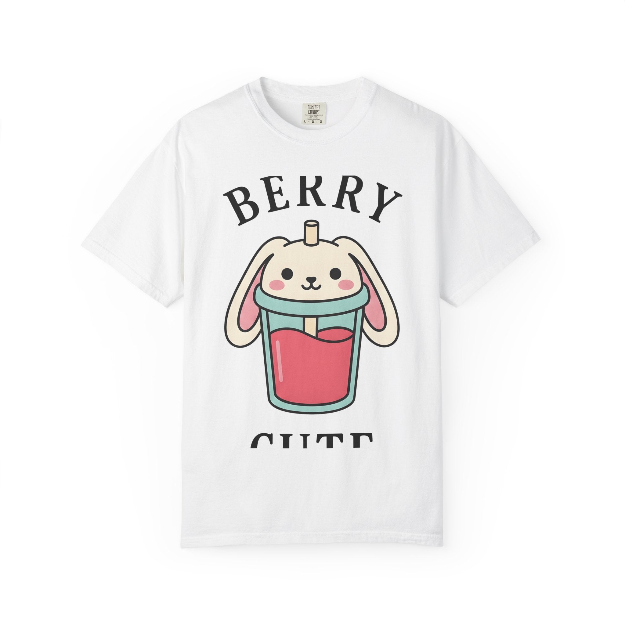 Bunny Drink Shirt Drinks Critter Gift Women Sweet Tee Rabbit Drink T-Shirt Beverage Fan Cute Graphic Animal Illustration Illustrated
