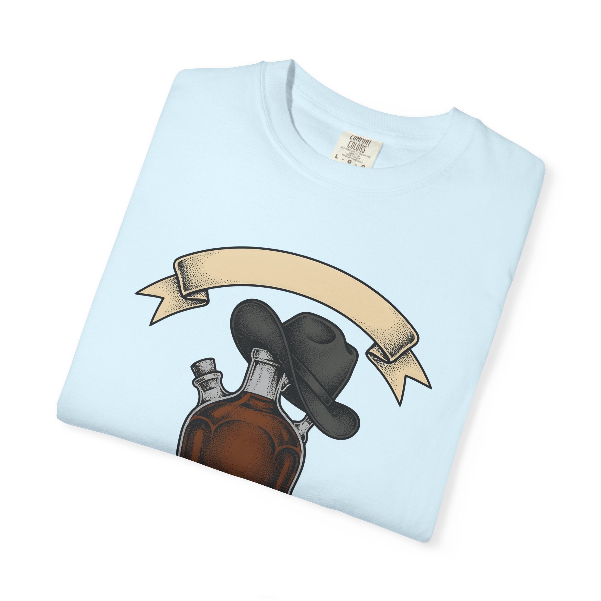Whiskey Bottle Hat Shirt Cowgirl Western Gift Women Vintage Tee Liquor T-Shirt Rodeo Fan Retro Tshirt Cowboy Graphic Hand Drawn Playing
