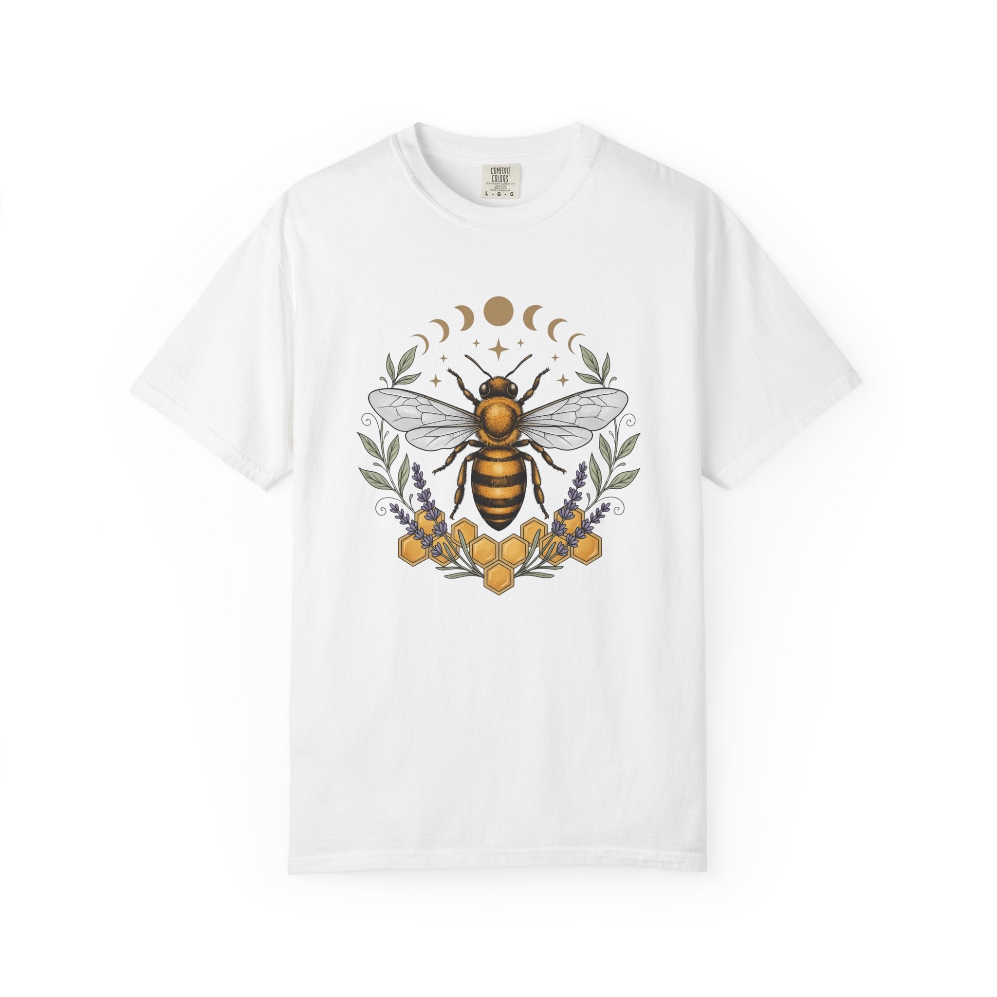 Bee Drawing Shirt Cottagecore Wildlife Gift Women Tribal Tee Honeybee T-Shirt Homesteader Fan Primitive Tshirt Wildlife Graphic Hand Drawn